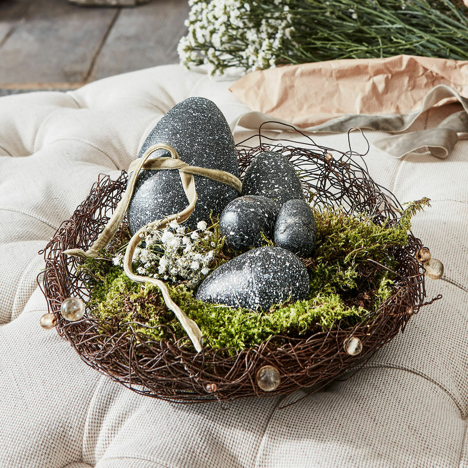Set de 5 huevos decorativos Walbert