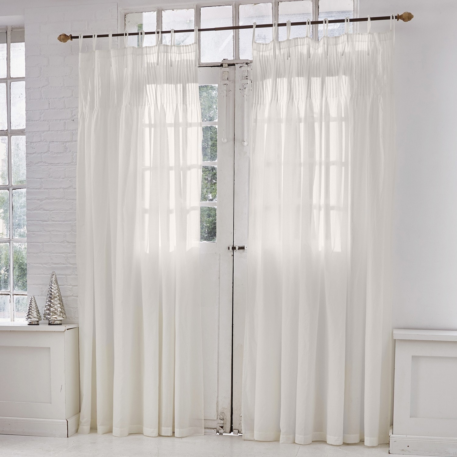 Cortina Martillac Cortinas blancas translúcidas de tela ligera para decoración de ventanas e interiores