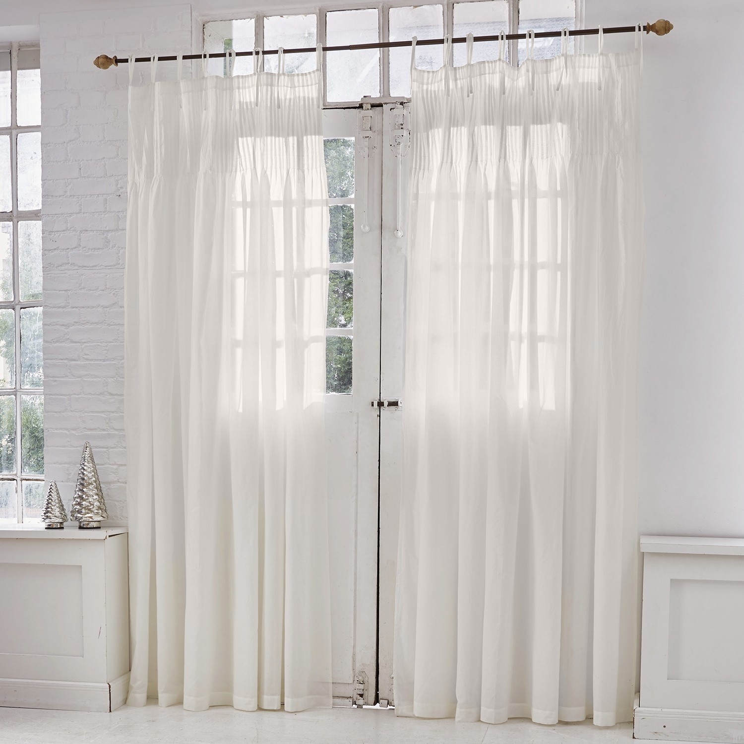 Cortina Martillac Cortinas blancas translúcidas de tela ligera para decoración de ventanas e interiores