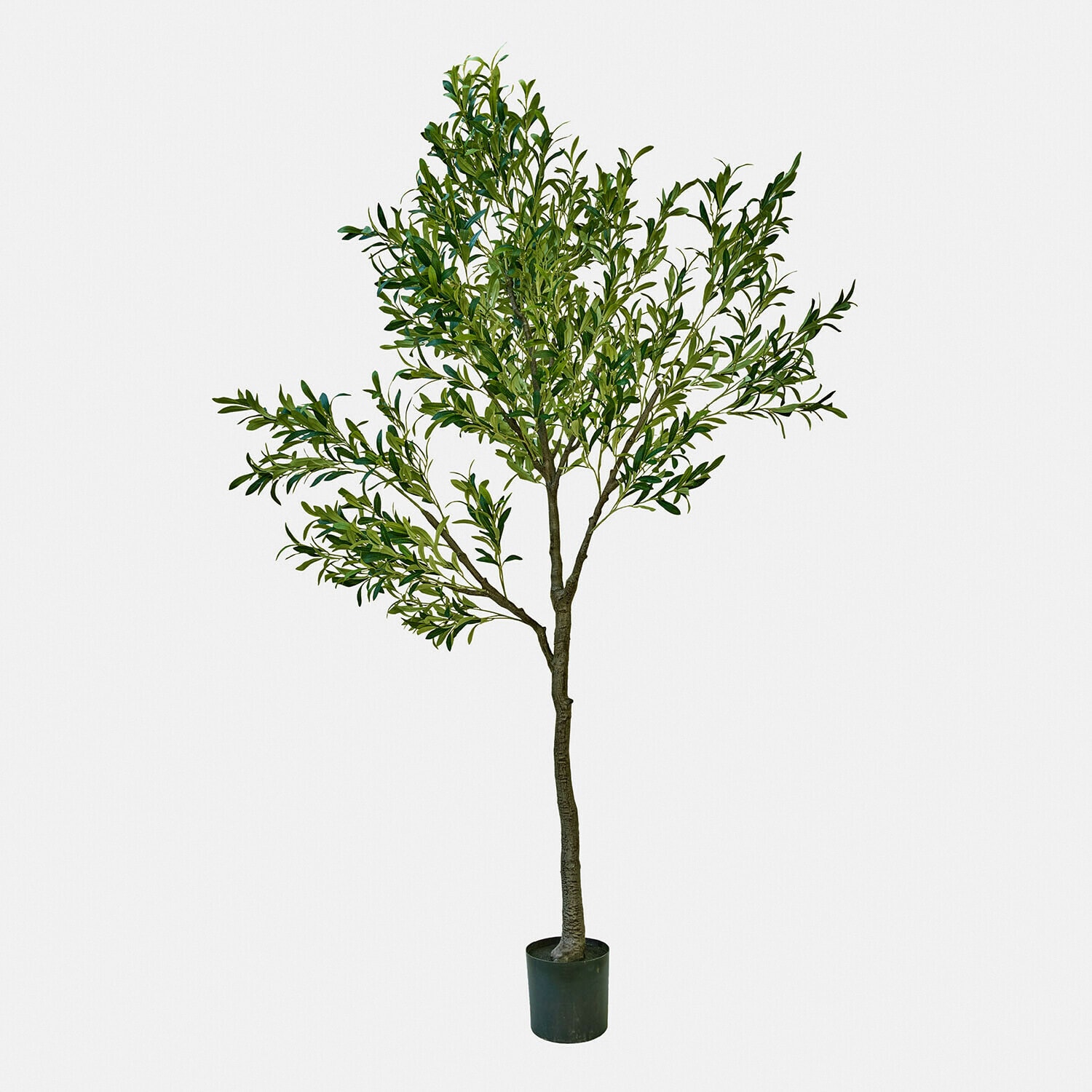 Olivo decorativo Faelira Árbol de olivo artificial en maceta negra con hojas verdes para decoración interior y exterior