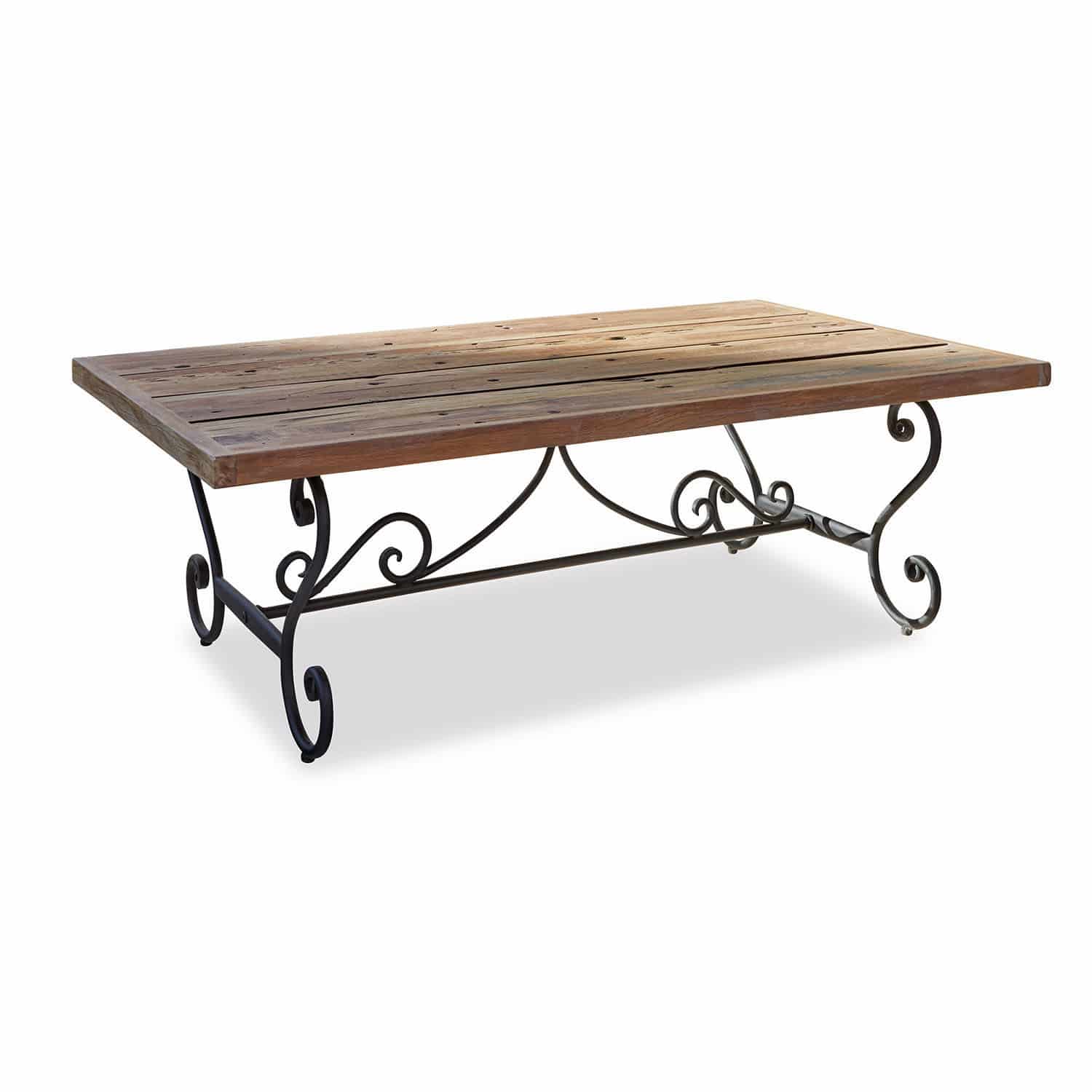Mesa Fontaneda Mesa de centro de madera y metal con patas decorativas vintage, color marrón y negro