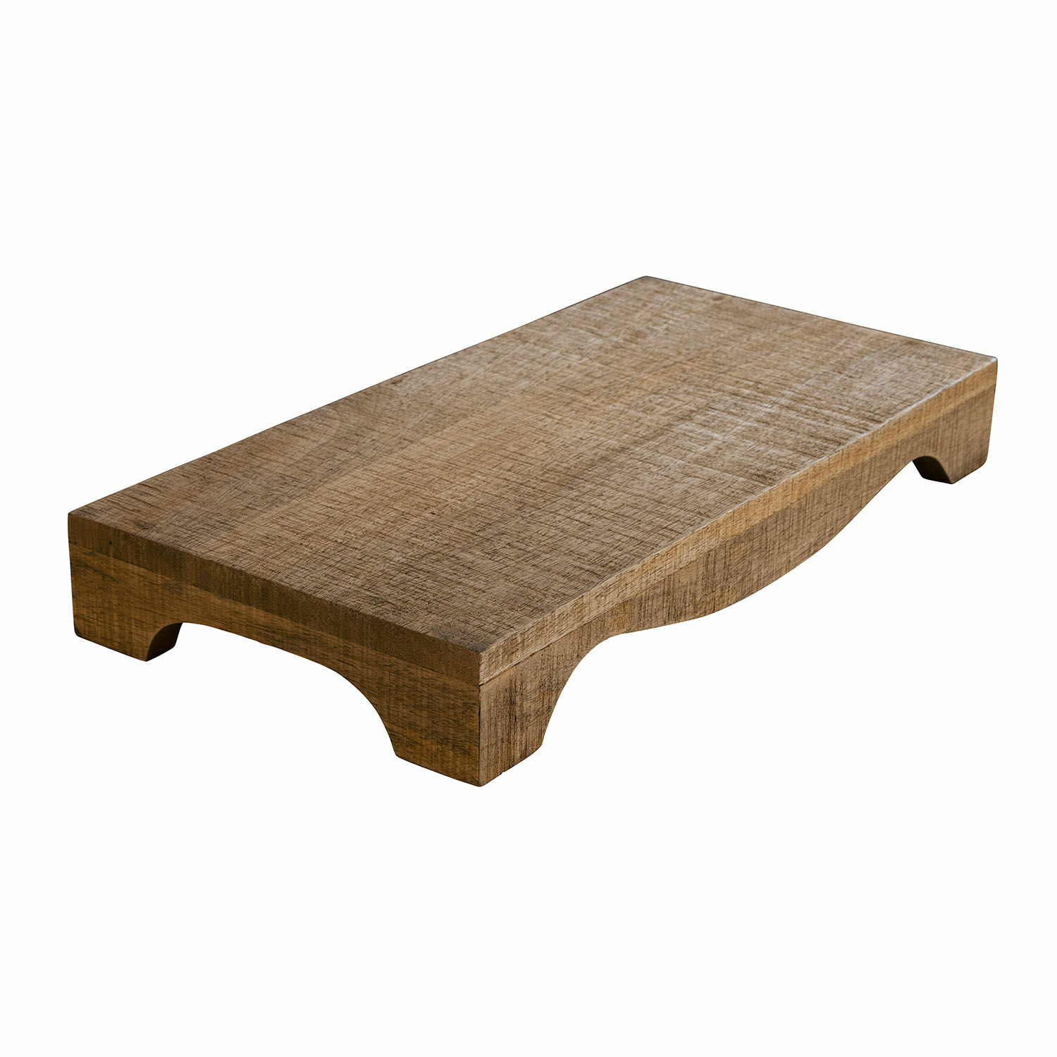 Bandeja Torviano Tabla de cortar de madera en color natural con cortes decorativos, accesorio práctico para cocina