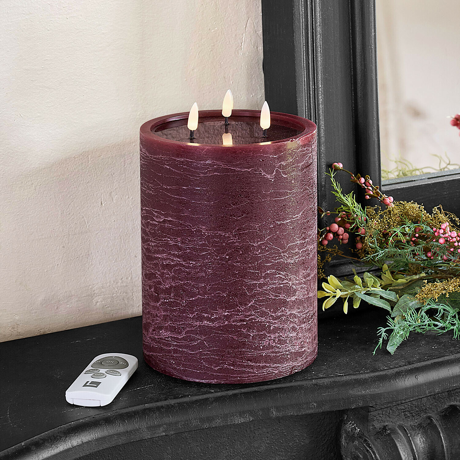 Set de 4 velas LED cilíndricas Chelun