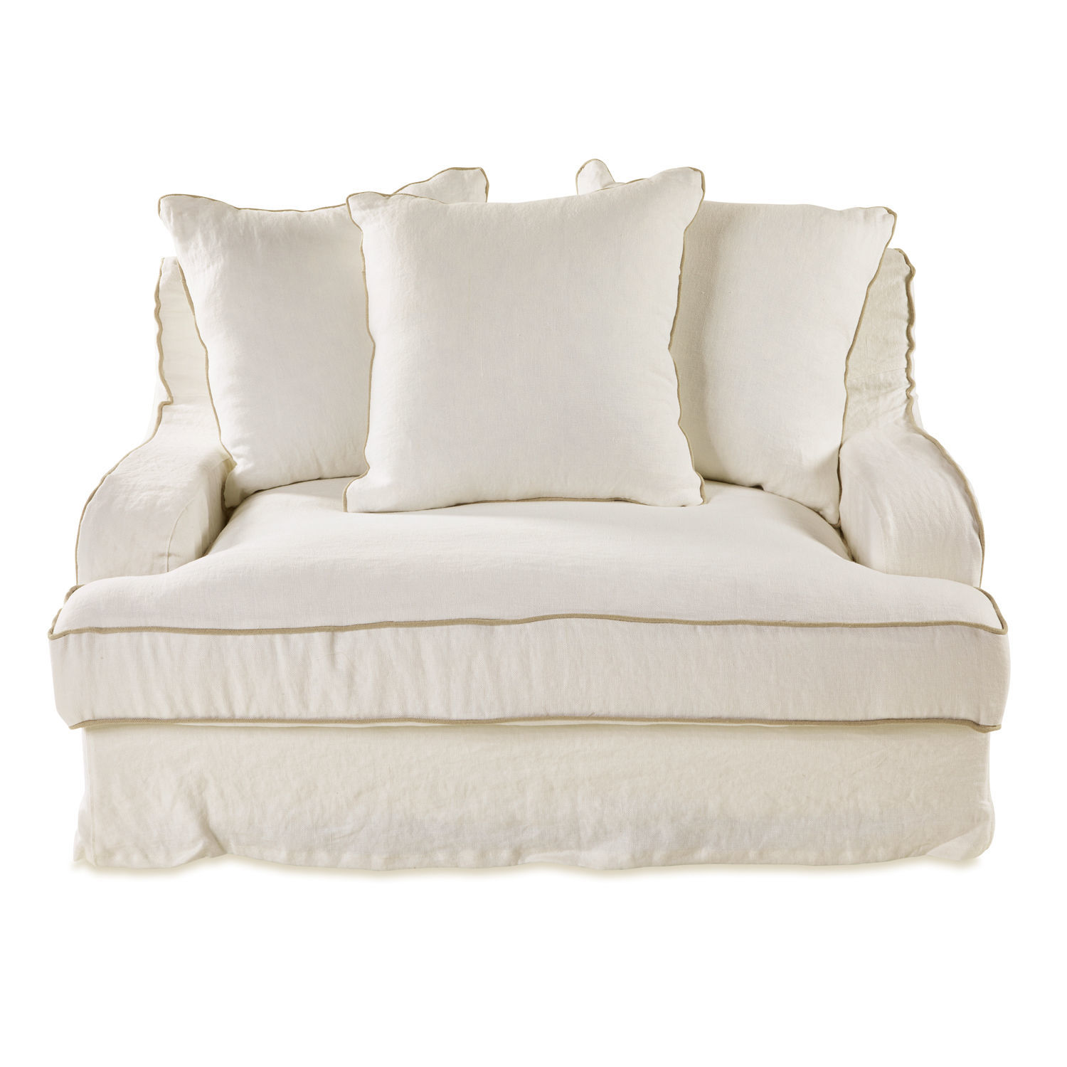 blanco/beige Sofá Monaco blanco de tela con cojines suaves y asiento cómodo para sala de estar