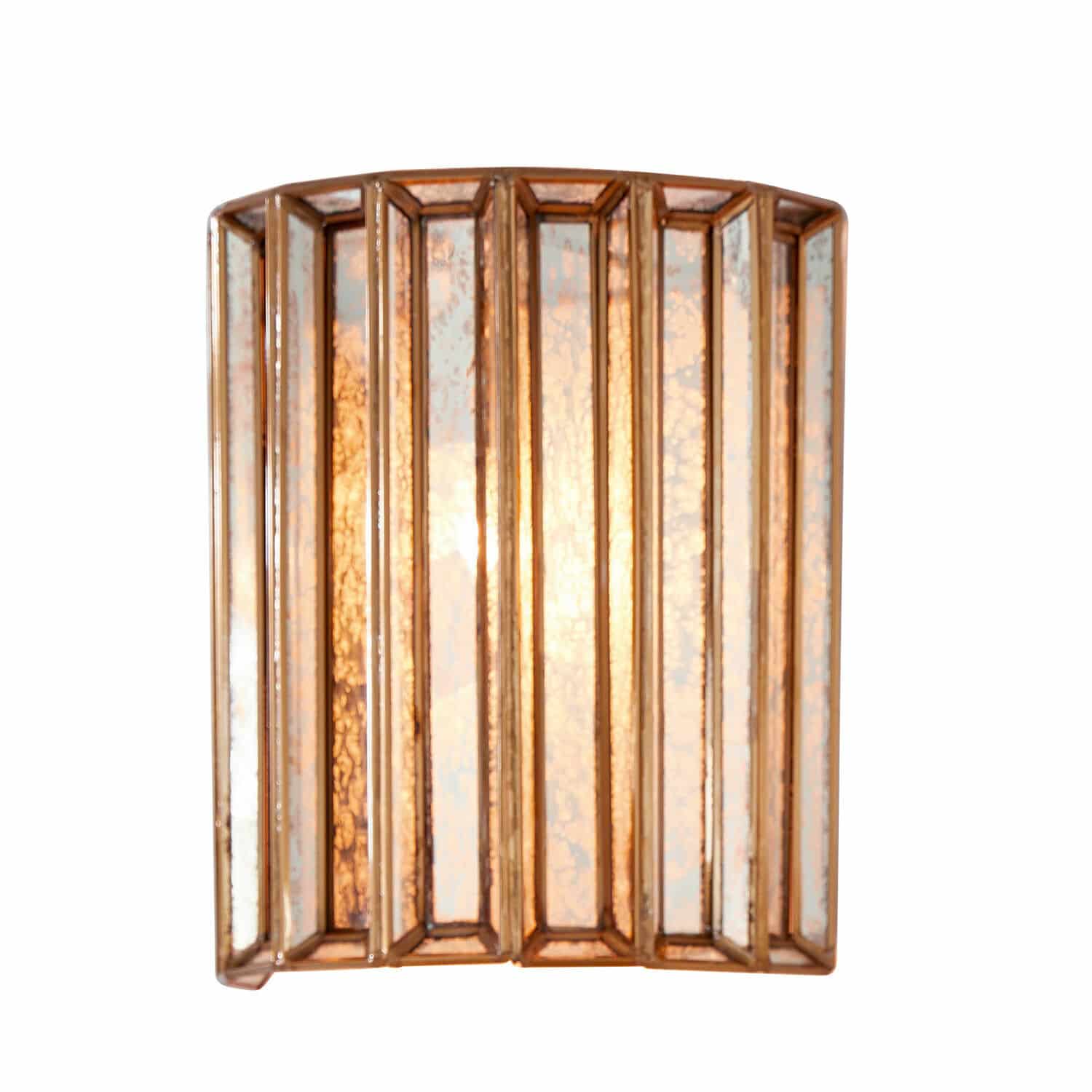 Lámpara de pared Immogen Aplique de pared de latón y vidrio cobre, lámpara decorativa para interiores cálidos