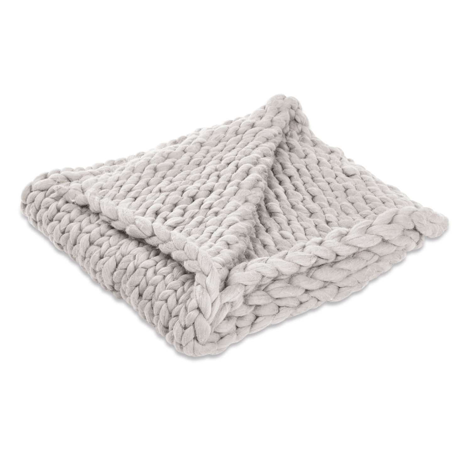 Plaid Reidous Manta gruesa gris claro de hilo suave y grueso, ideal para un ambiente acogedor y decoración del hogar