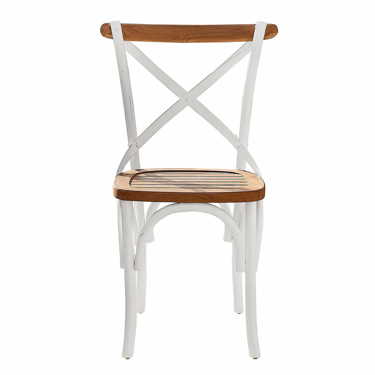 blanco/marrón Silla Kirkdale de madera blanca y marrón, estilo rústico para comedor