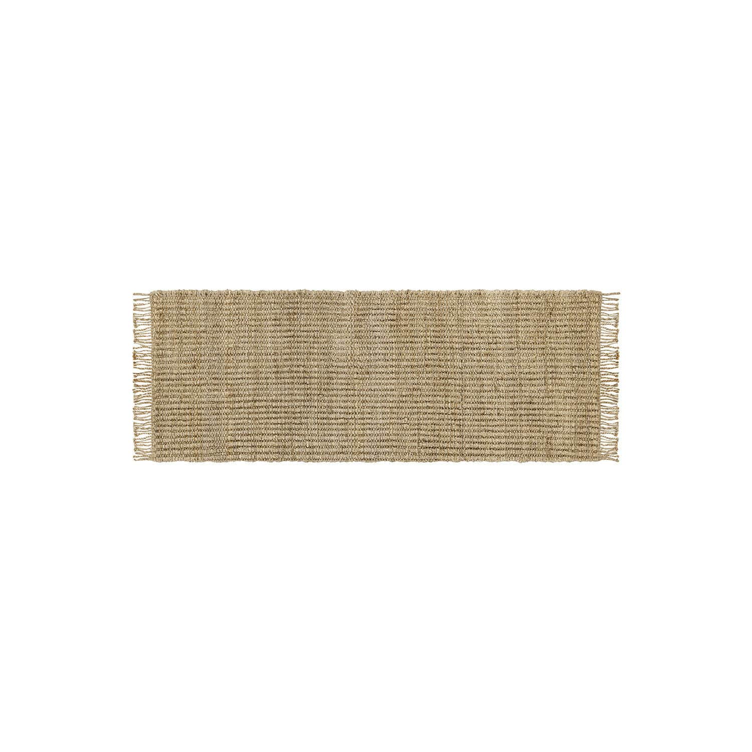 Alfombra Hermitage Alfombra beige de yute con flecos en los lados, material natural para decoración interior