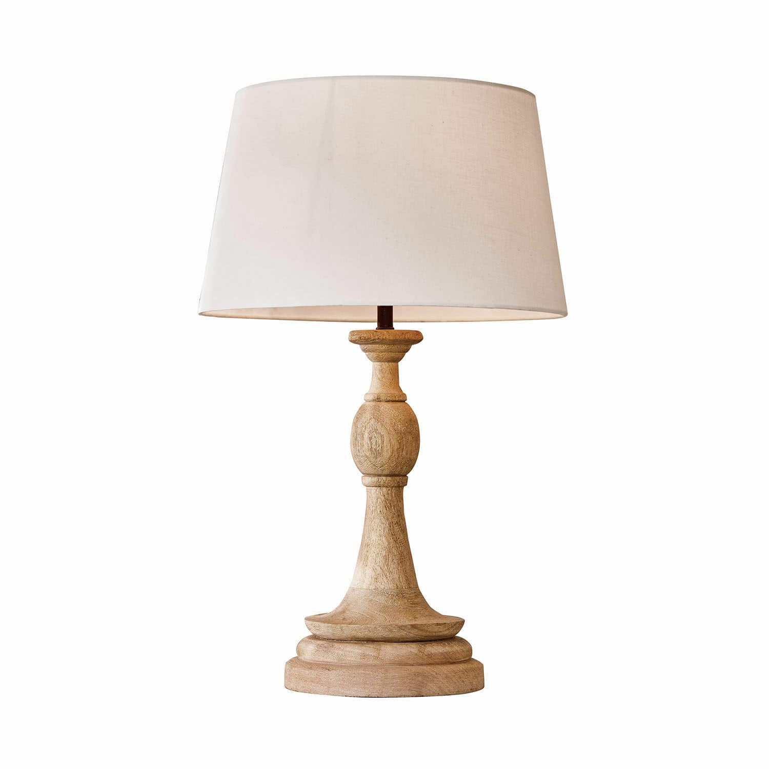 Lámpara de mesa Dardilly Lámpara de mesa con base de madera y pantalla blanca, luz decorativa para interiores