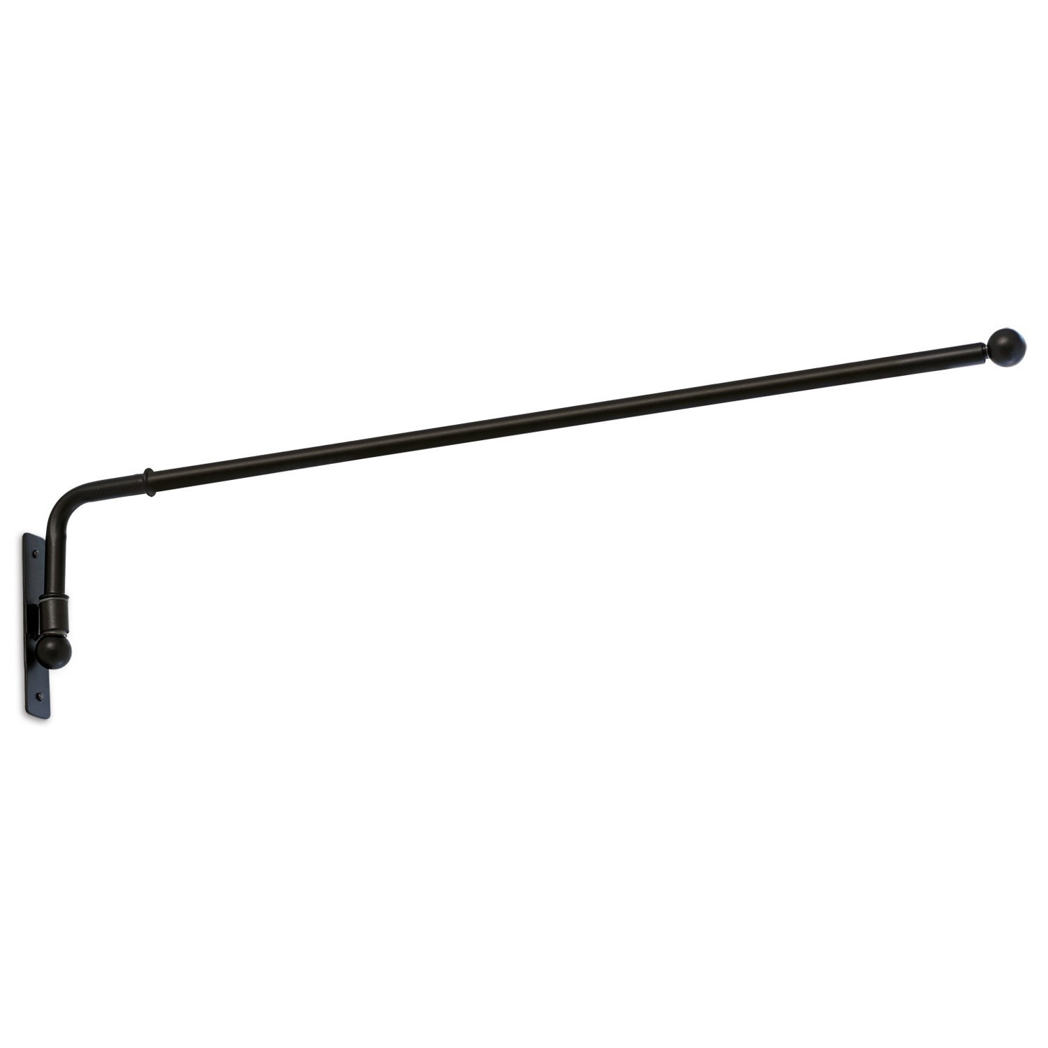 negro Barra de cortina Epping negra de metal con remate esférico para colgar cortinas
