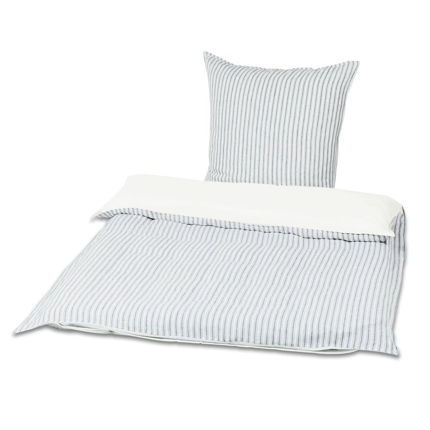 Ropa de cama Stripes Ropa de cama de algodón con rayas grises sobre fondo blanco, suave y cómoda para el dormitorio