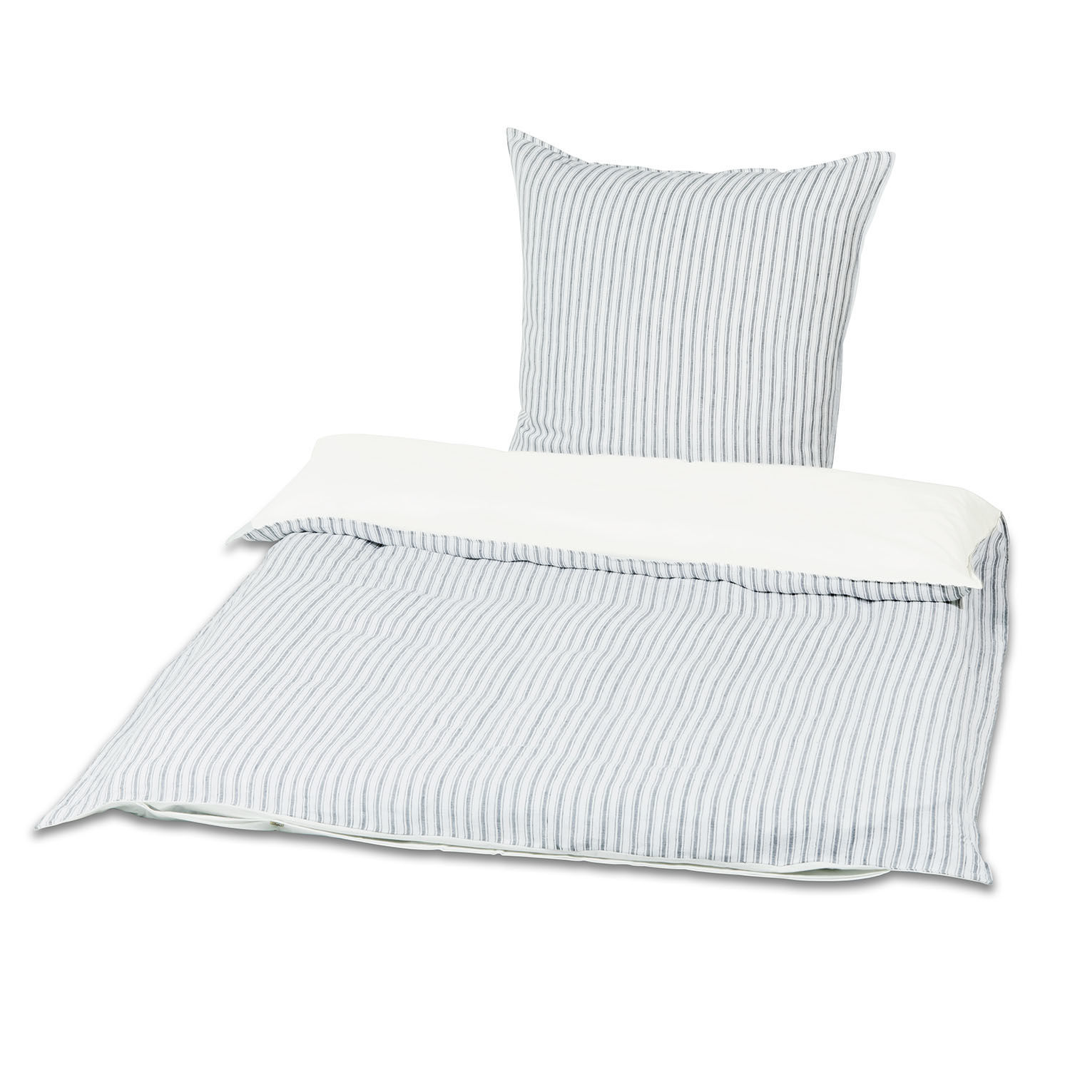 Ropa de cama Stripes Ropa de cama de algodón con rayas grises sobre fondo blanco, suave y cómoda para el dormitorio