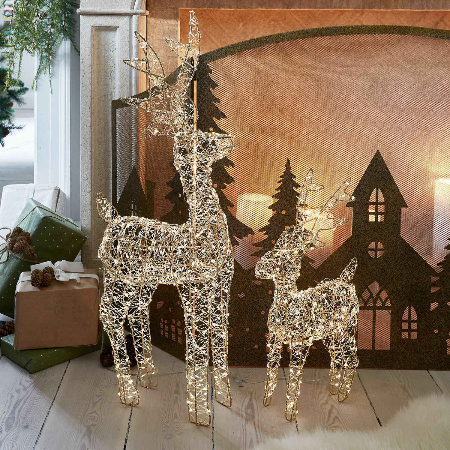 Set de 2 figuras LED de animales Lovili