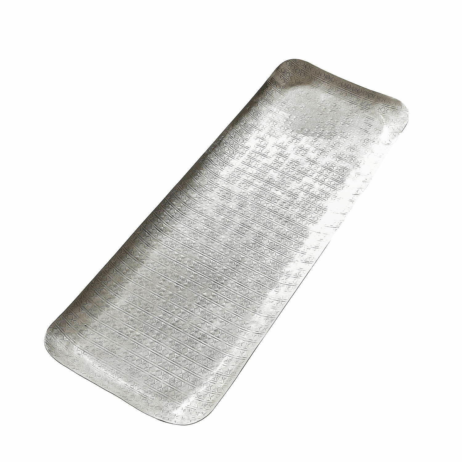 plata antiguo Bandeja rectangular Lodine en plata antigua con patrón delicado, accesorio metálico decorativo