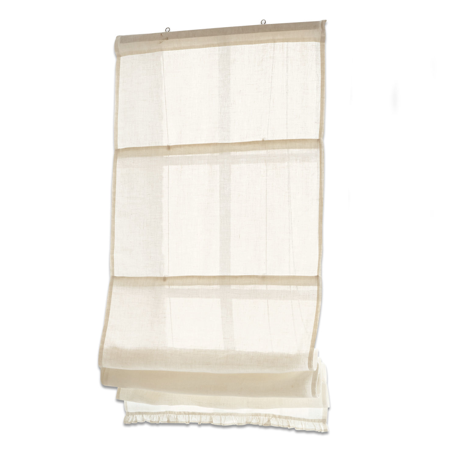 Estor plegable Dercy Estor romano beige de tela ligera, cortina decorativa para ventana de salón