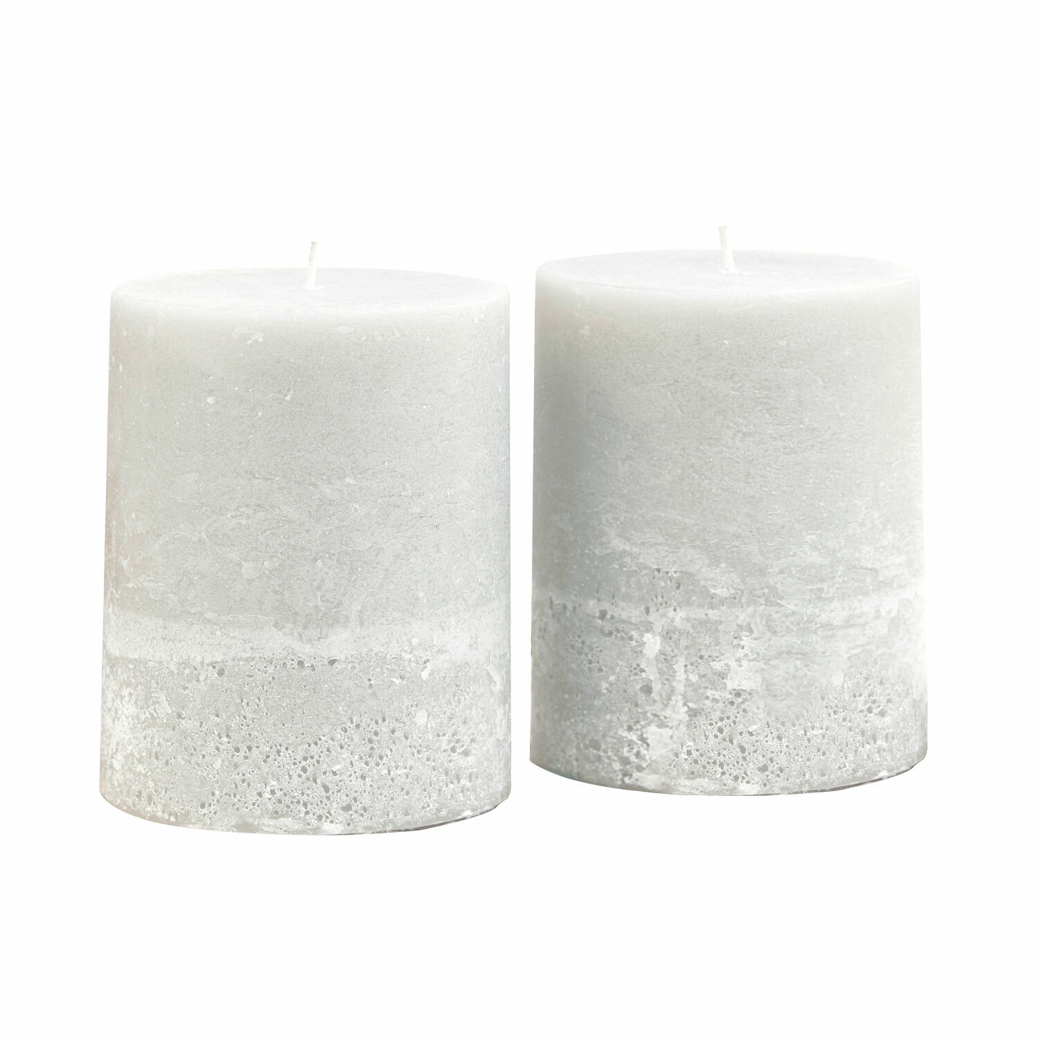 crema Set de 2 velas crema Oviedo de cera natural, decoración rústica para interiores