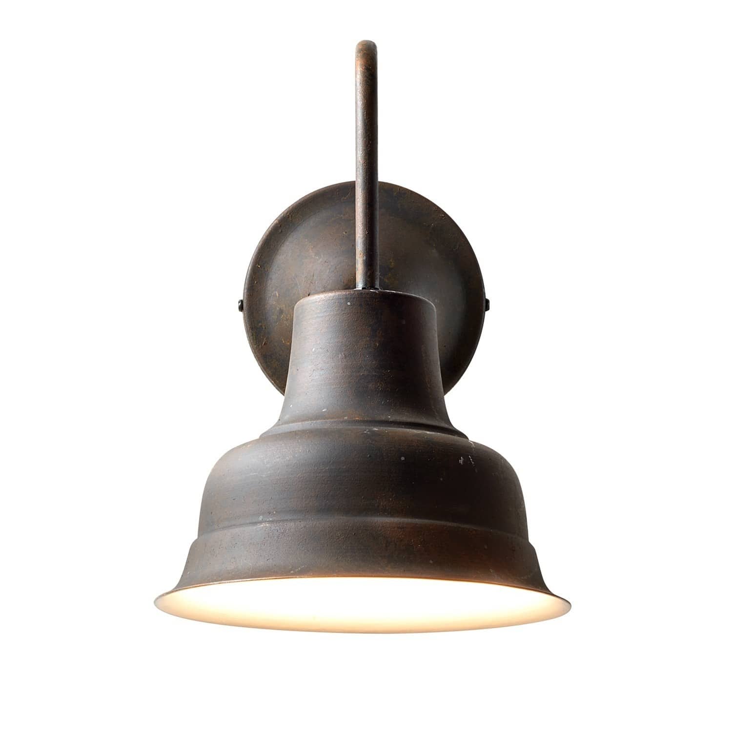 Lámpara de pared Sidney Aplique de pared metálico negro oxidado con pantalla clásica para iluminación interior
