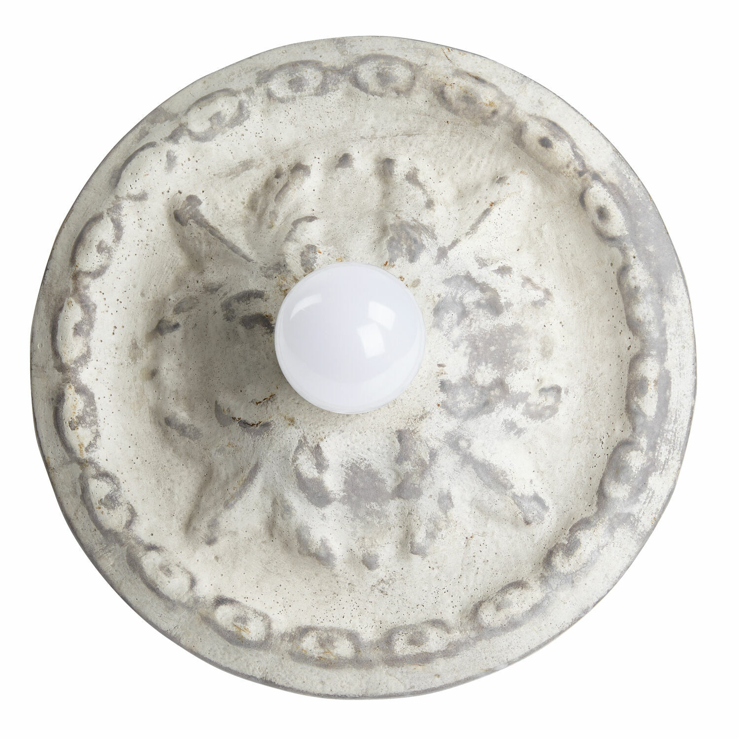 Lámpara de pared y techo Mangaire Aplique redondo de hormigón gris con bombilla blanca esférica, elemento decorativo de iluminación