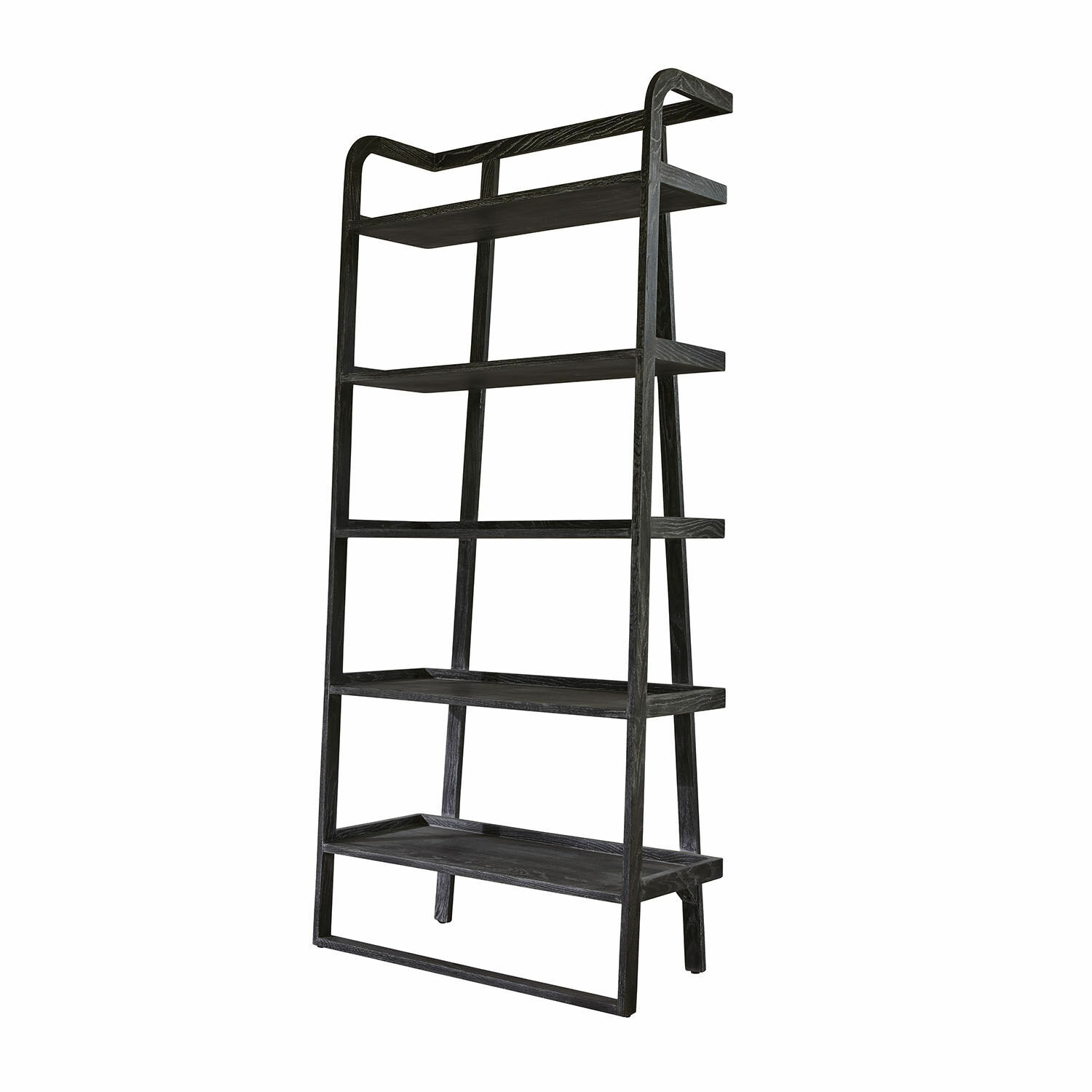 Estantería Brelanon Estantería negra de madera con cinco baldas para almacenamiento moderno