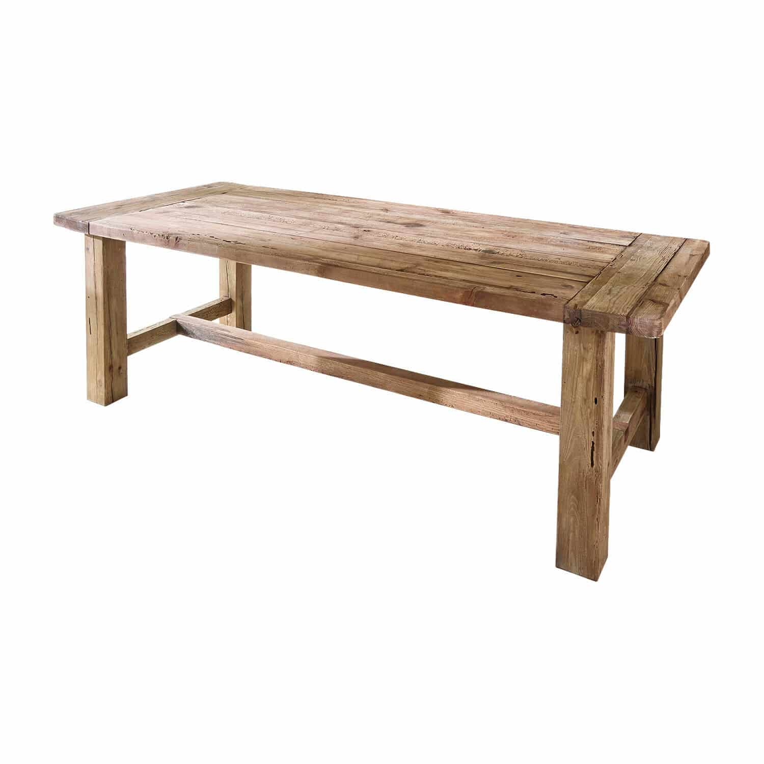 Mesa Oteley Mesa de madera maciza color natural, diseño rústico para comedor o salón