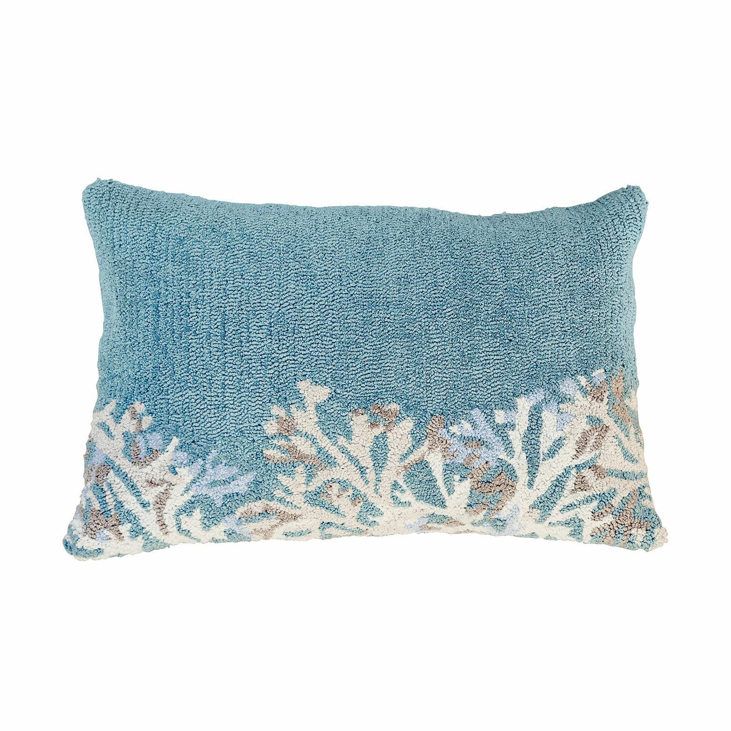 Funda de cojín para interior y exterior Dorlancourt Cojín rectangular azul de material suave con diseño de coral, decoración para sala de estar
