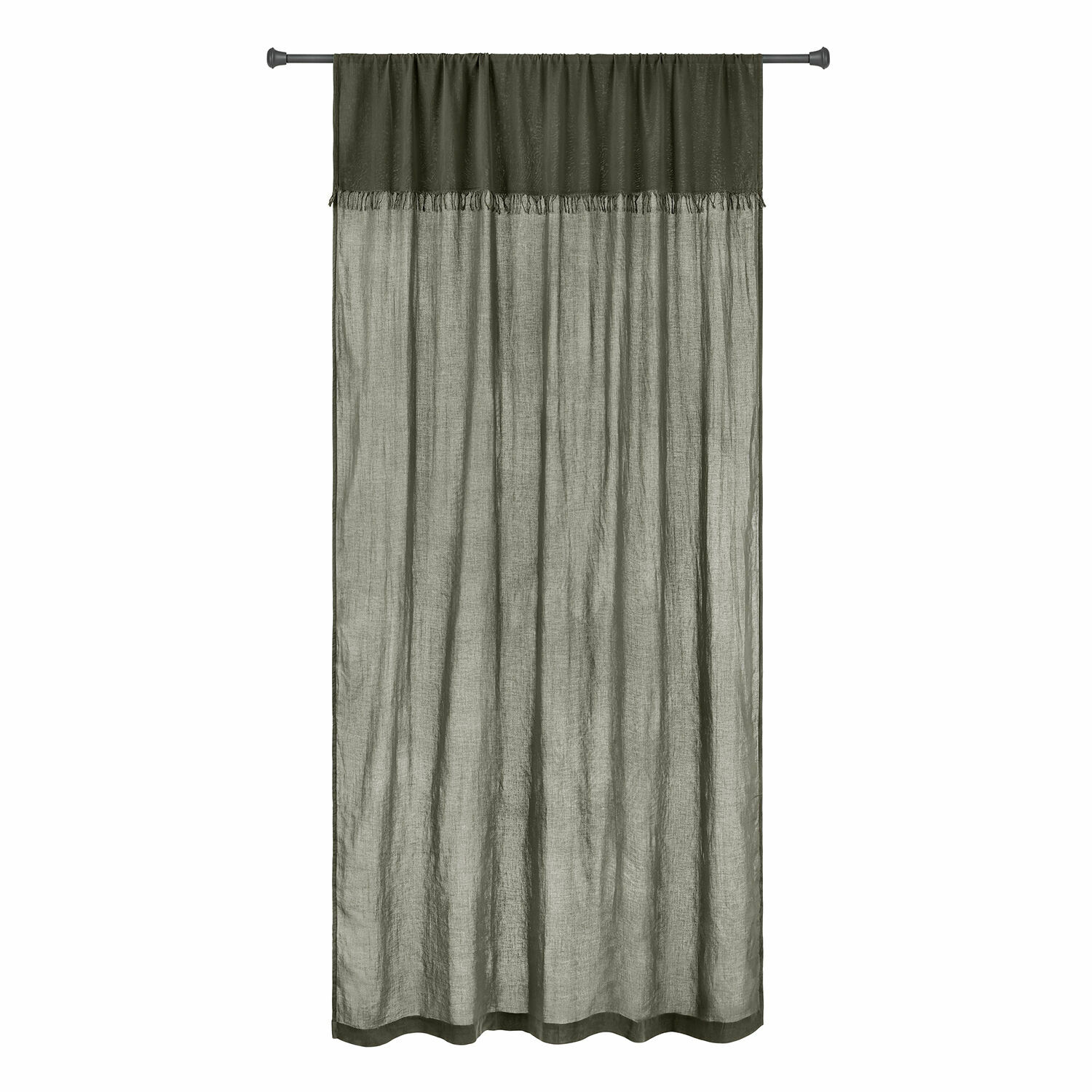 gris Cortina gris Dovinel de tela ligera con flecos, ideal para decoración de ventanas e interiores