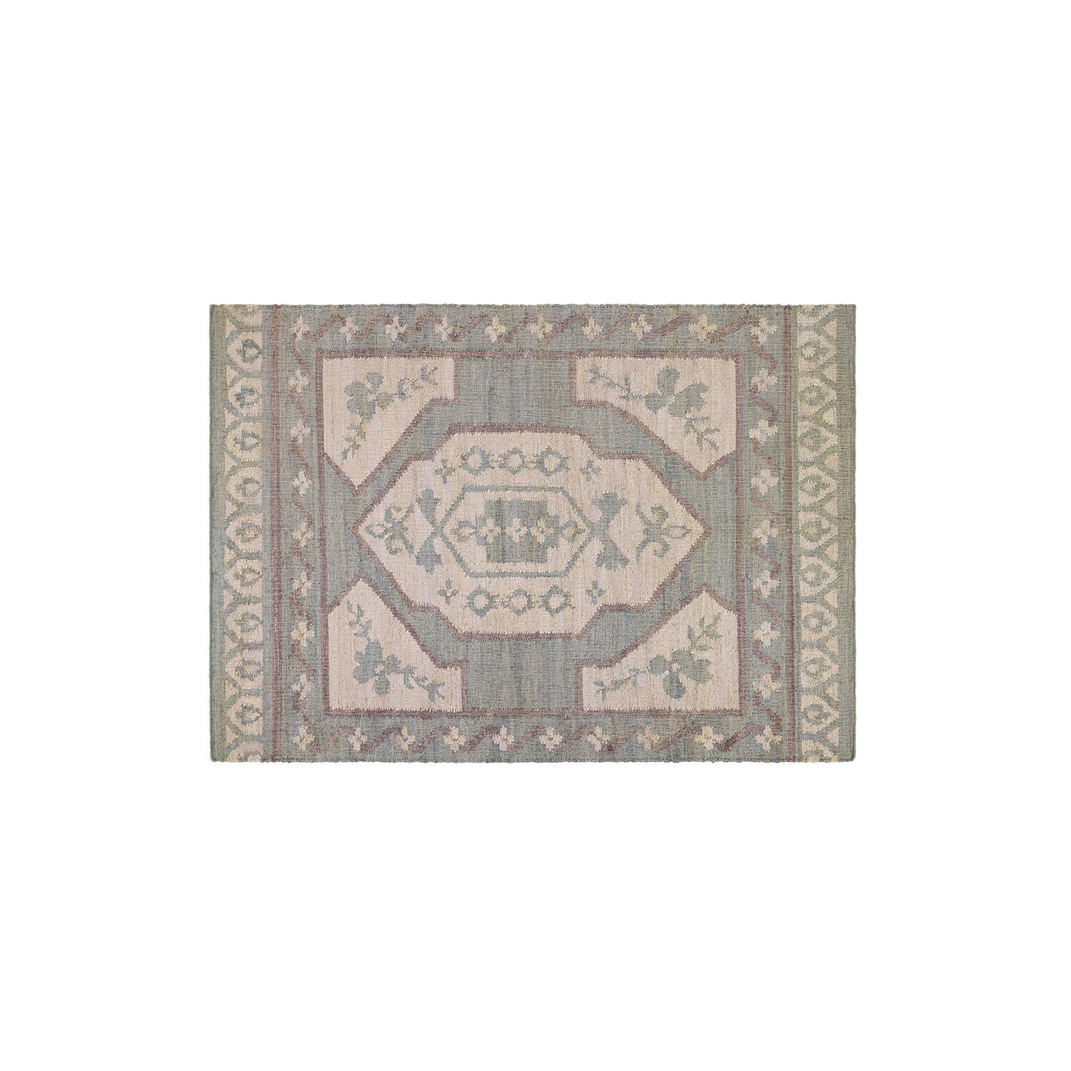 Alfombra Raneema Alfombra de tela con diseño geométrico en tonos pastel verde y beige, decoración para el hogar
