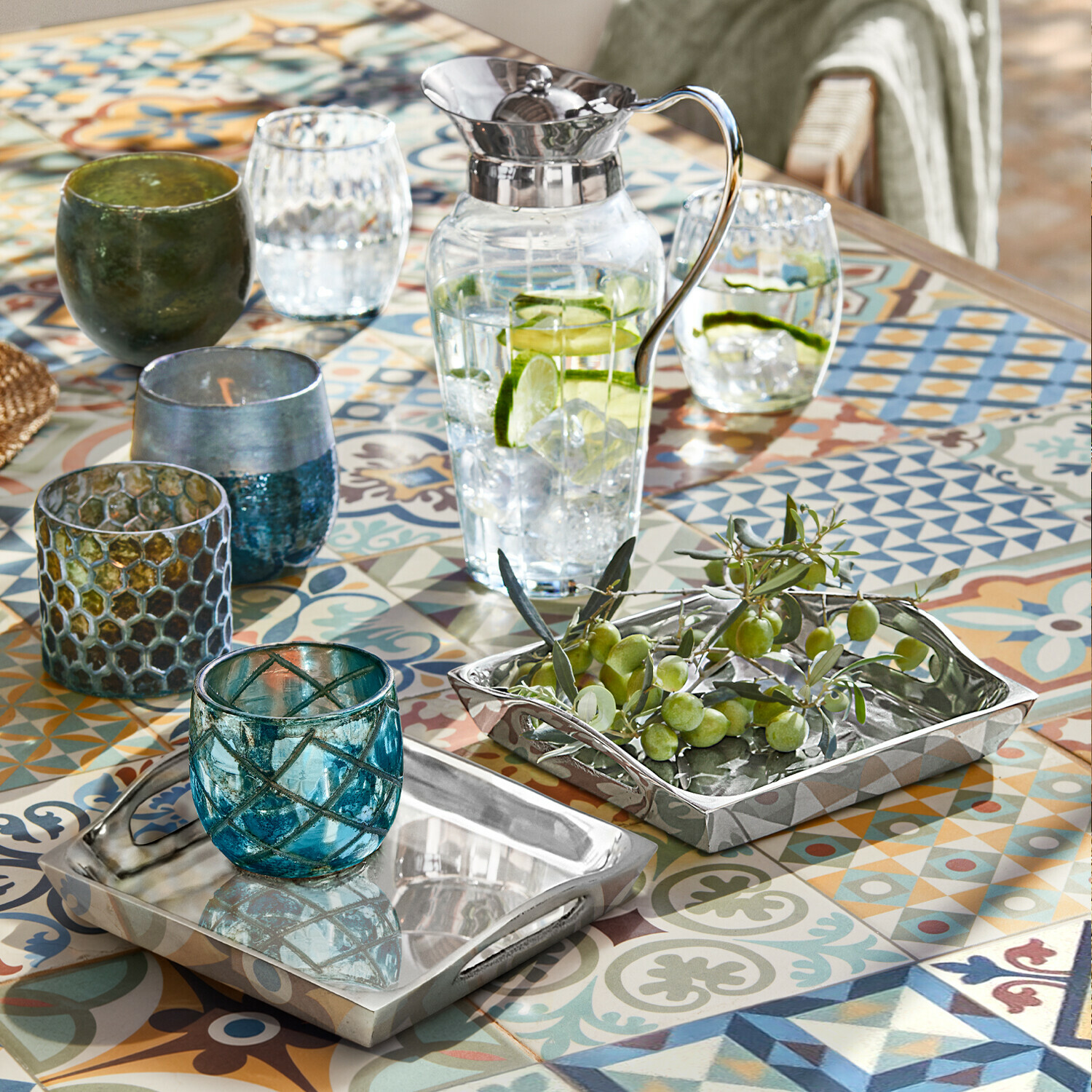 Set de 4 portavelas Marine