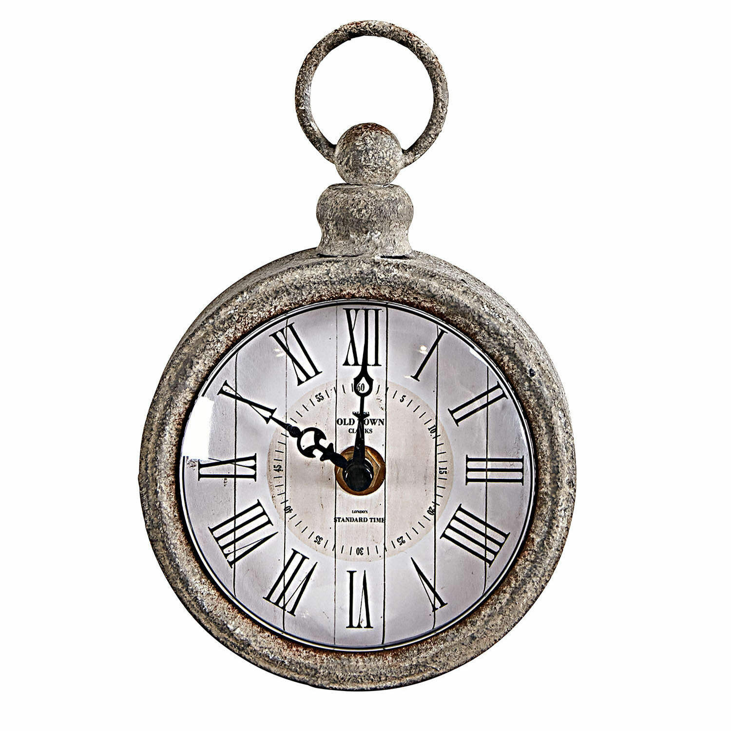 Reloj Vivacique Reloj de pared vintage con marco metálico gris y números romanos en diseño clásico