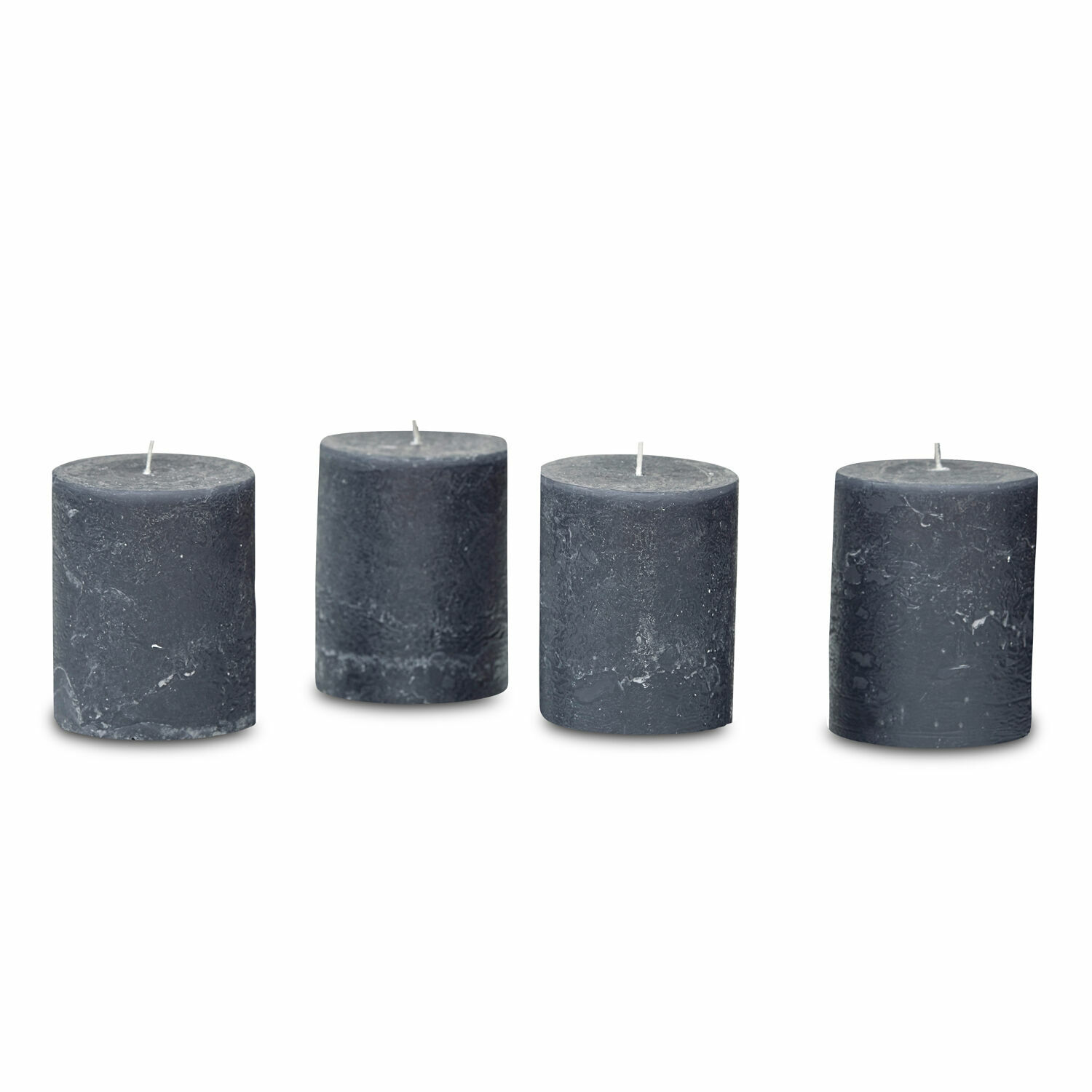 antracita Set de 4 velas Virrans en antracita de cera natural para decoración interior