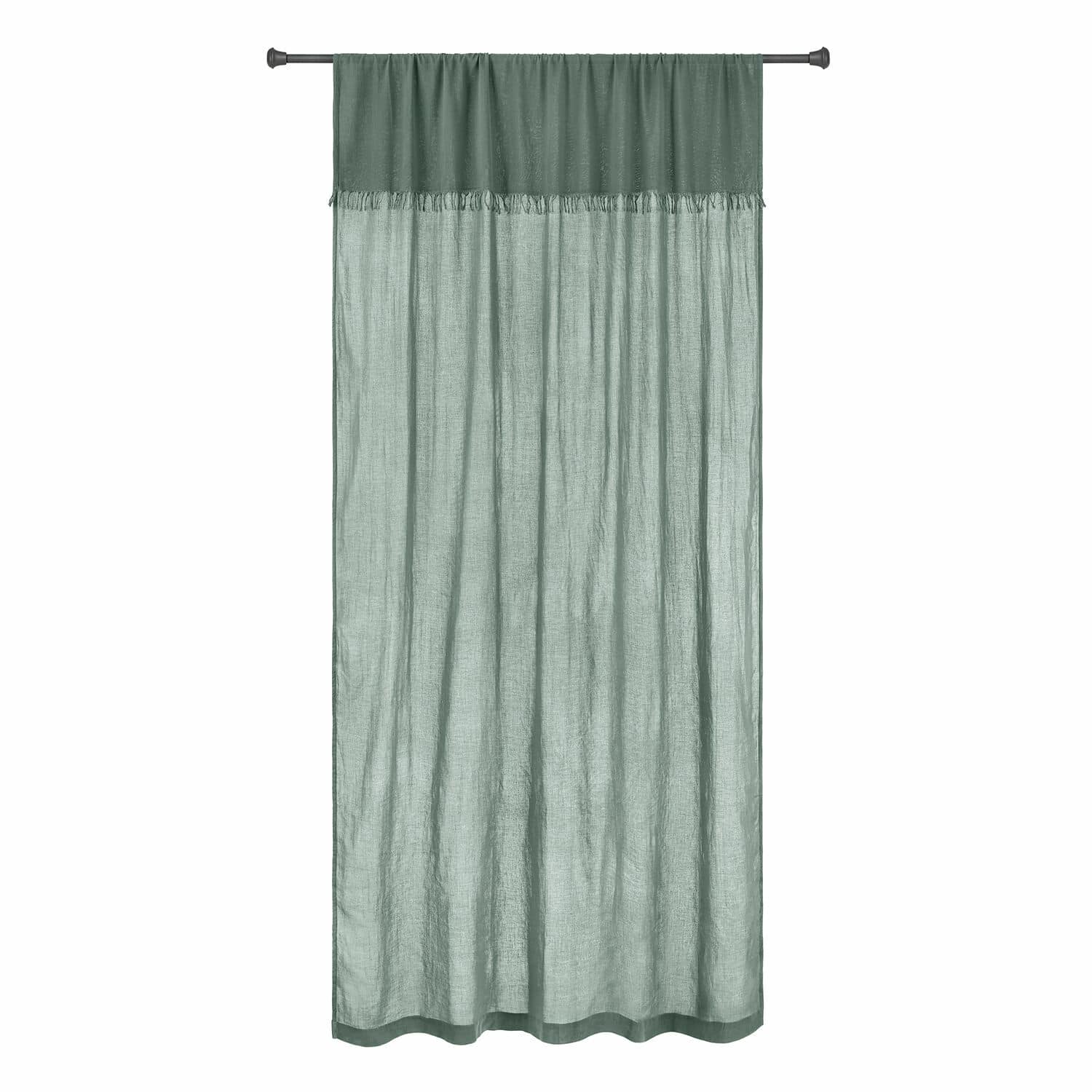 verde Cortina verde Dovinel de tela ligera con flecos, tela decorativa y translúcida para ventanas