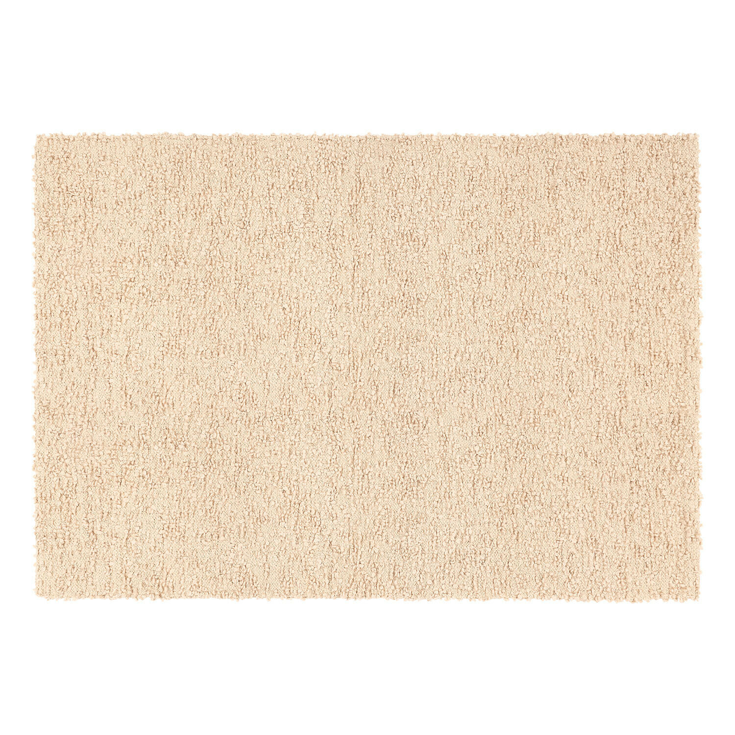 Alfombra beige de material suave con textura mullida, ideal para ambientes acogedores