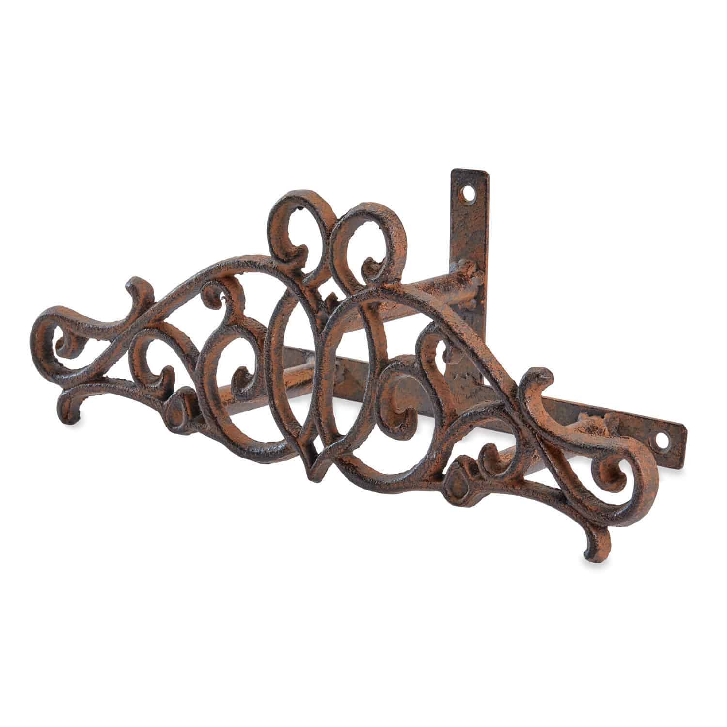 Soporte para manguera Dorhal Soporte de estante de metal estilo rústico con detalles decorativos en color óxido