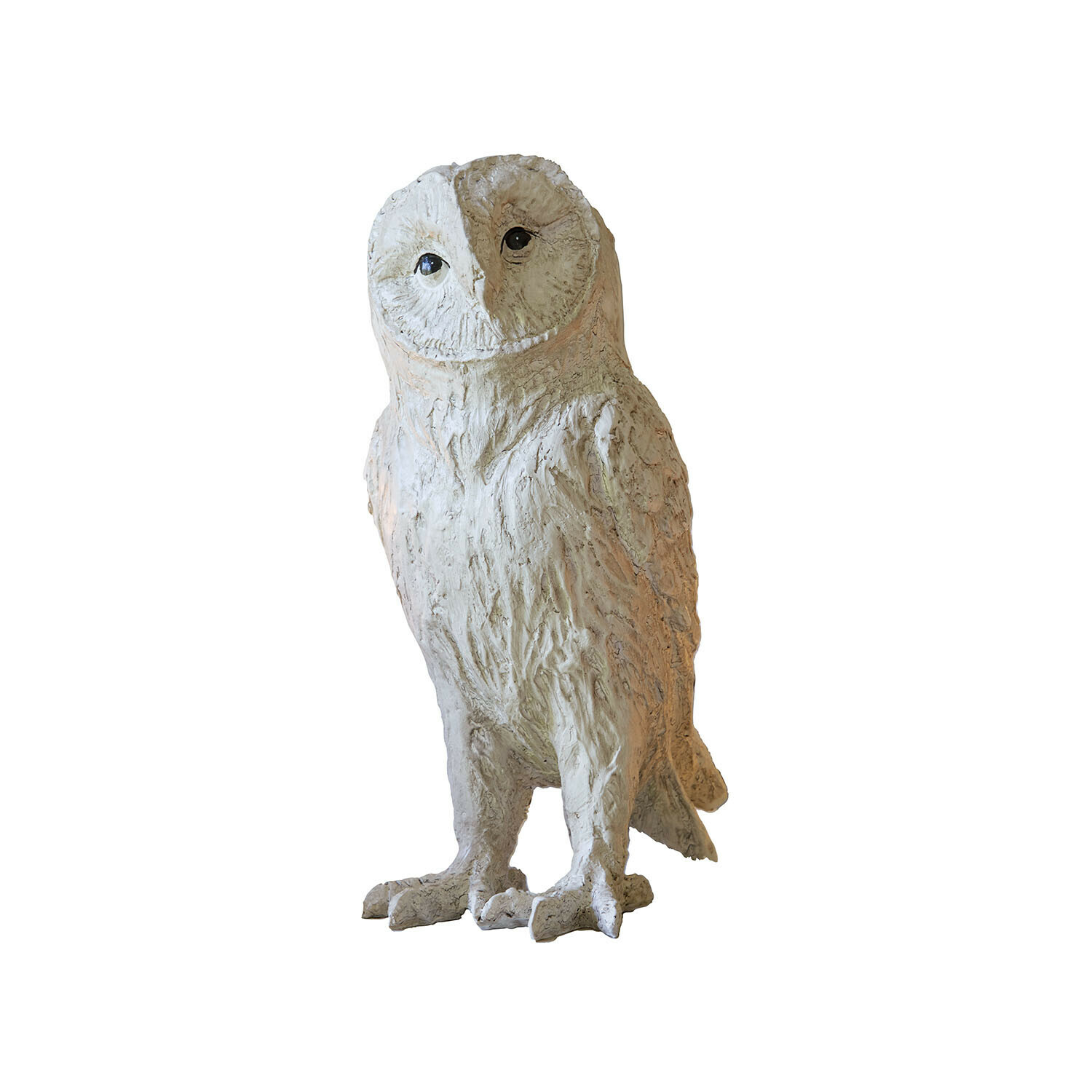 Búho decorativo Heriette Figura de búho de cerámica blanca con detalles realistas para decoración de interiores y jardines