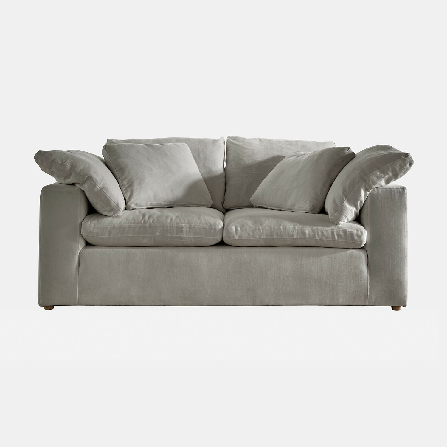 gris Sofá Everholt gris de tela suave con cojines, mueble moderno y cómodo para salón