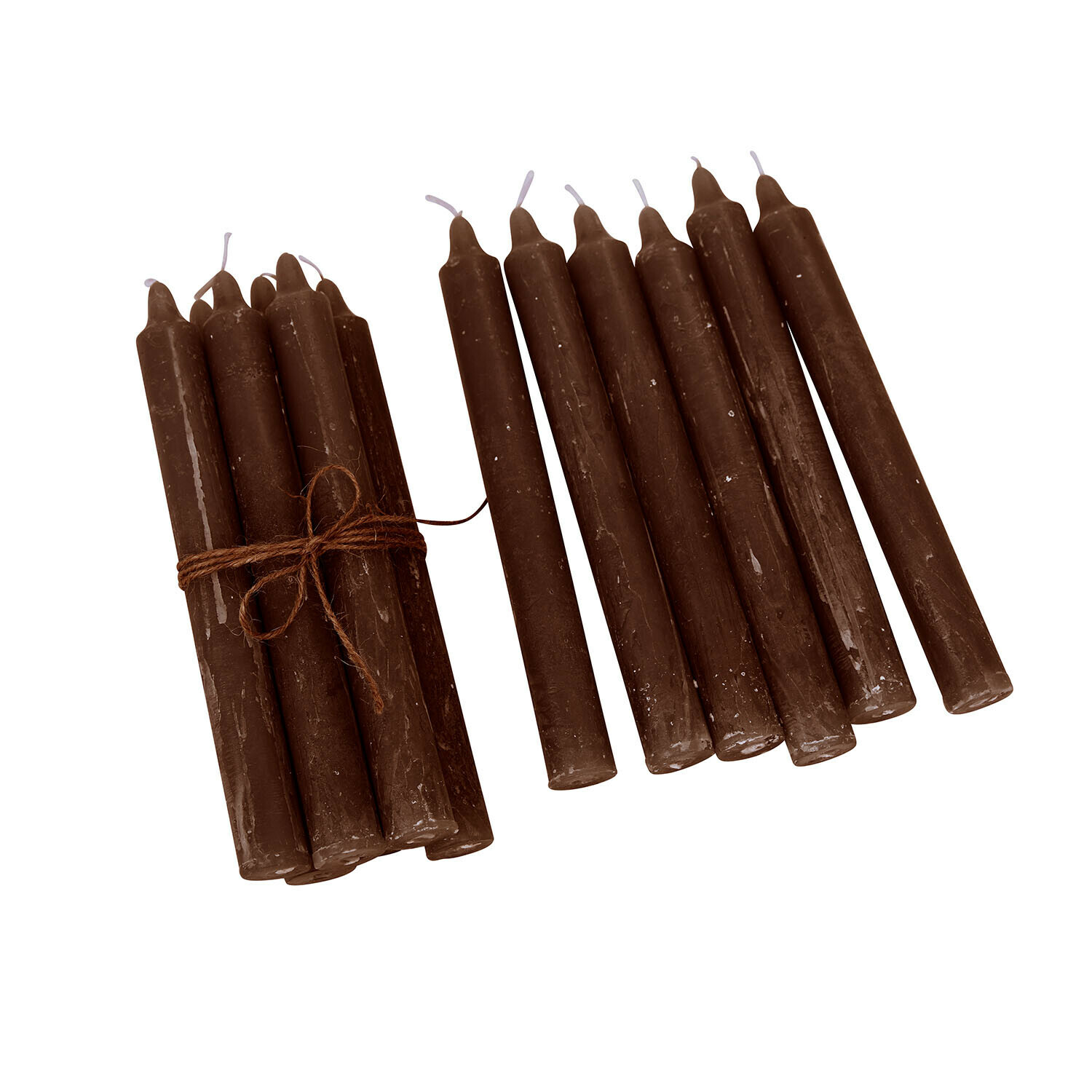 marrón oscuro Set de 12 velas de cera color marrón oscuro, decoración para el hogar y ambiente cálido