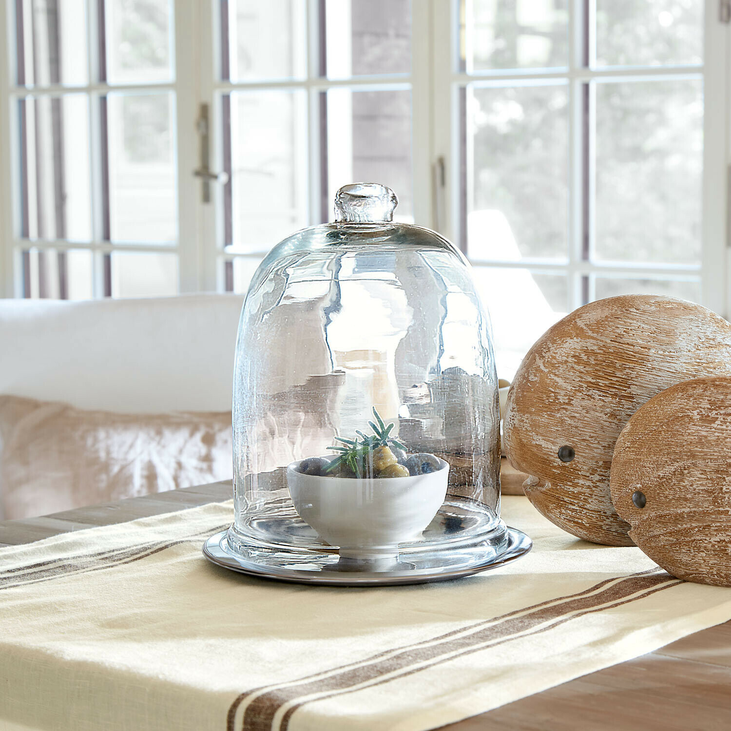 Campana de cristal con plato Chardonne