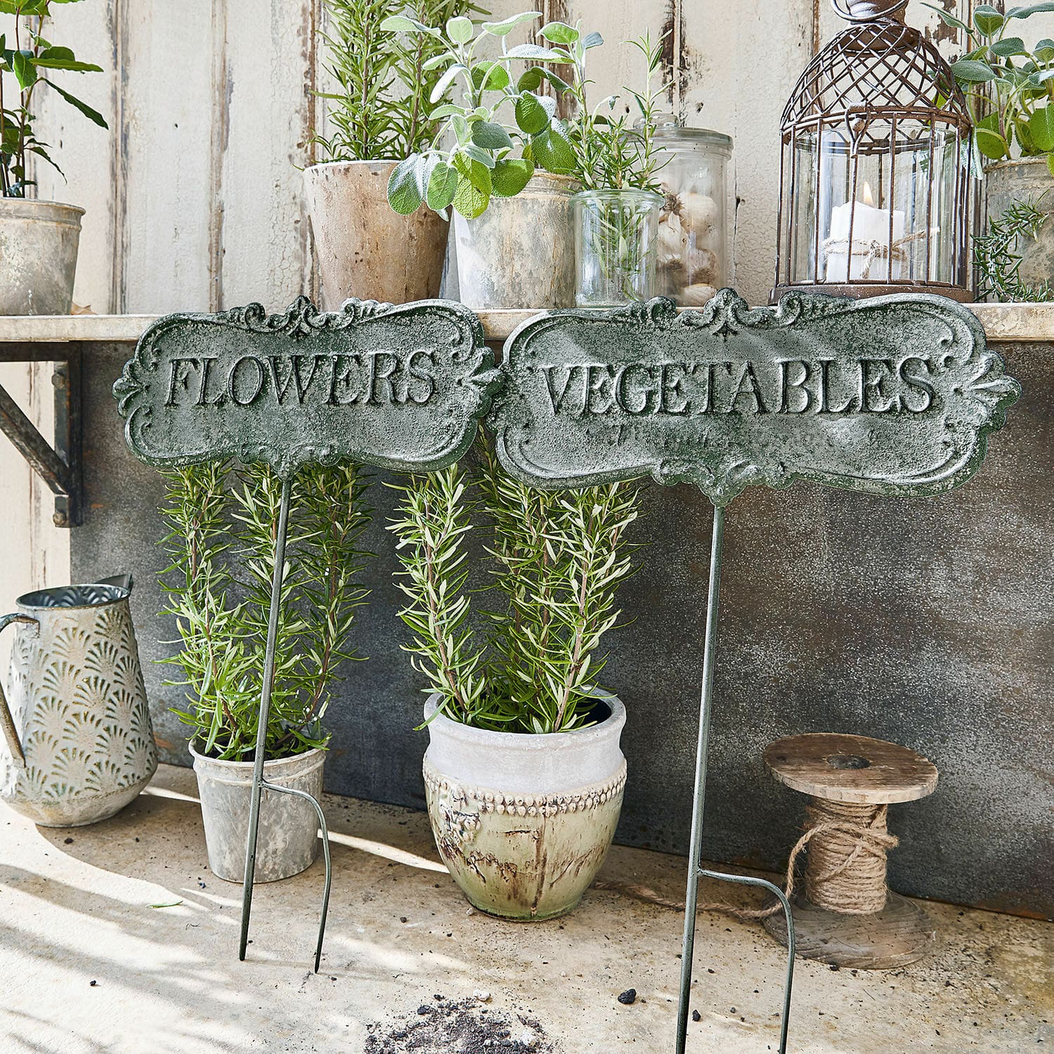 Set de 2 estacas de jardín Flowers & Vegetables