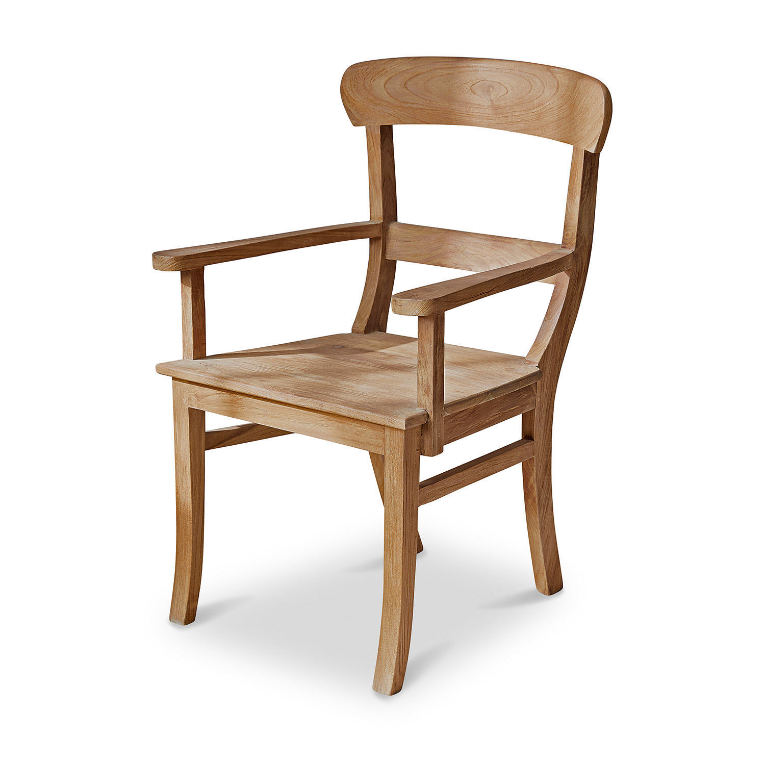 Silla con reposabrazos Masters Silla de madera natural con reposabrazos, diseño robusto y elegante para comedor o sala