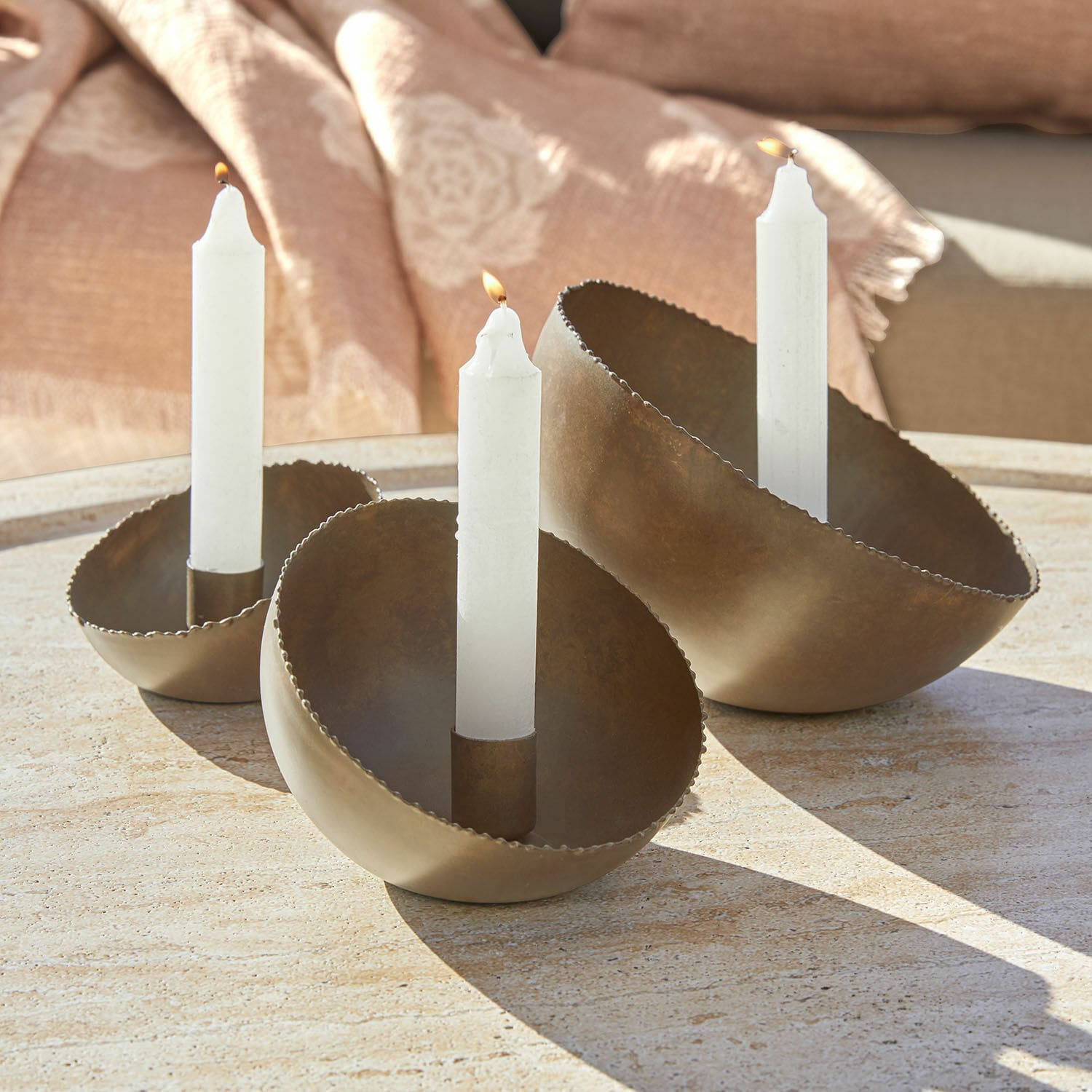 Juego de tres candelabros Vignoux