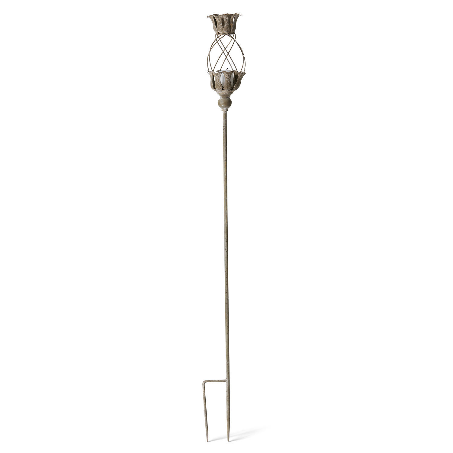 Farol Ciranne Estaca de jardín de metal color bronce envejecido con motivo floral, decoración para exteriores