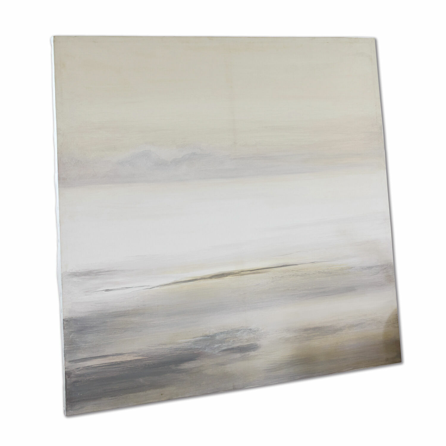 Cuadro La Calera Cuadro abstracto en tonos beige y gris, decoración de pared para interiores modernos