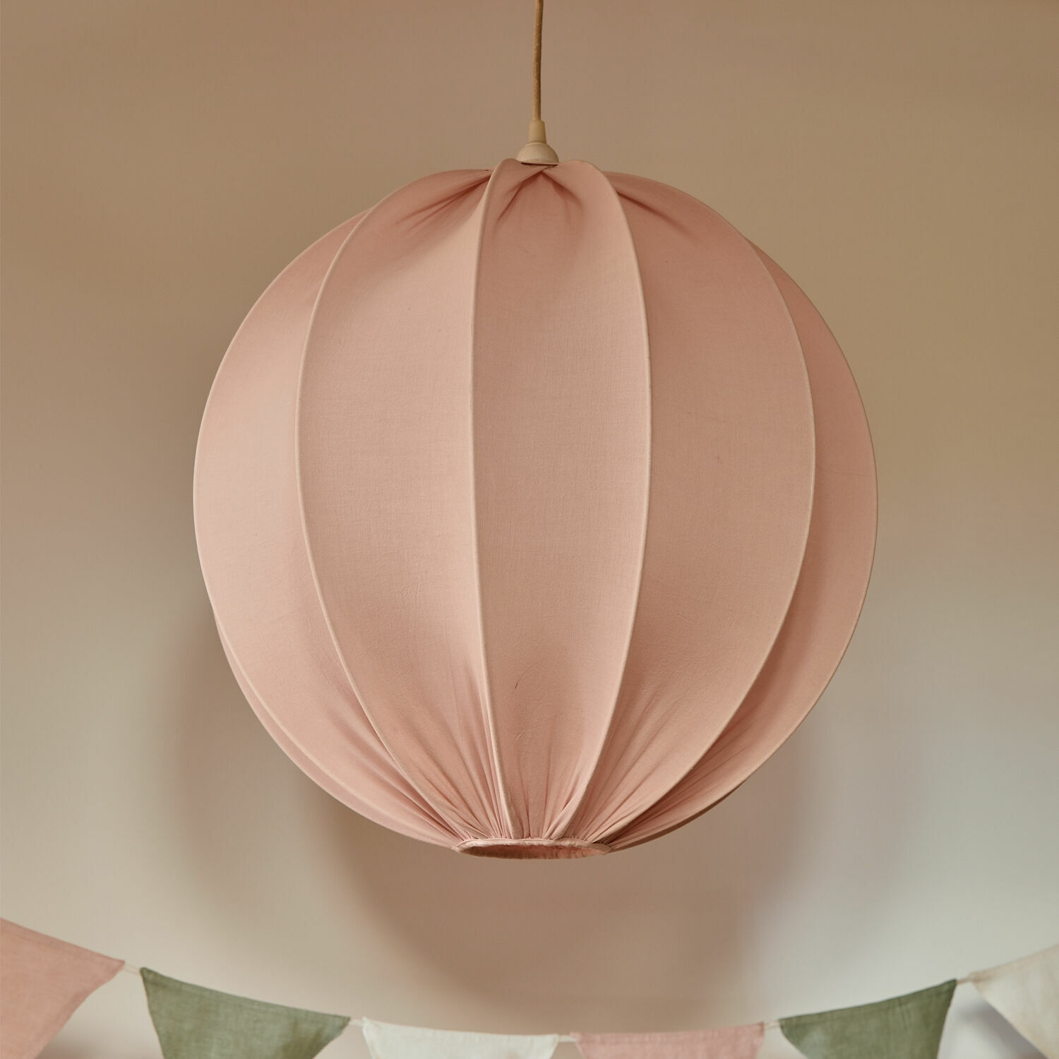 Lámpara colgante Lisonne Lámpara colgante redonda de tela rosa, decoración para salón o dormitorio