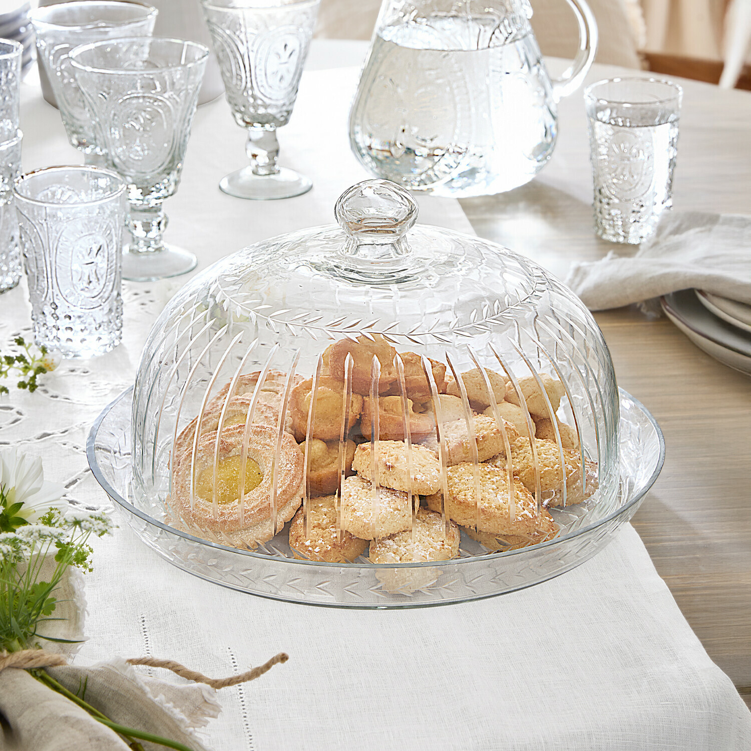Campana de cristal con plato Layla