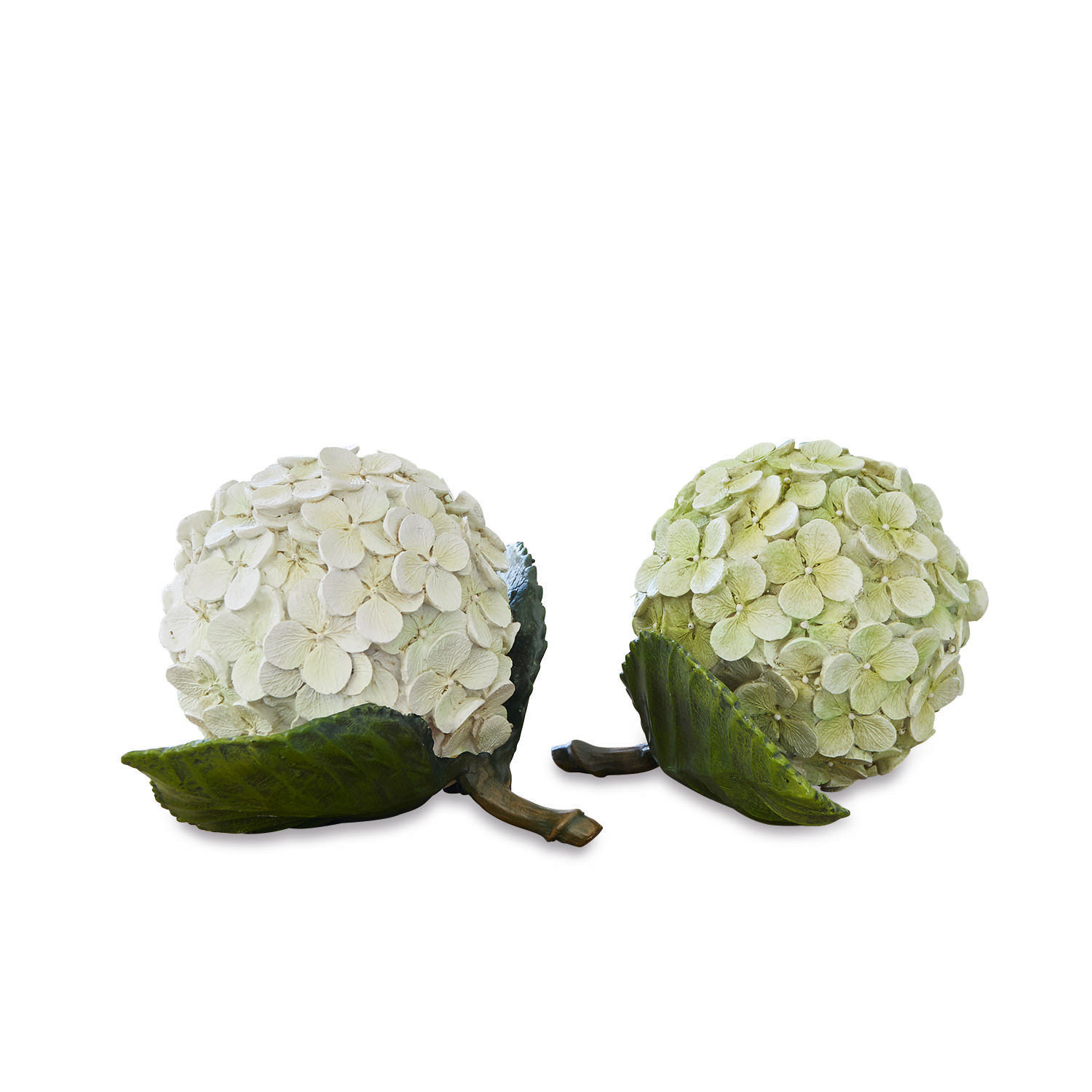 verde/blanco Set de 2 flores decorativas hortensia en verde y blanco para decoración de interiores