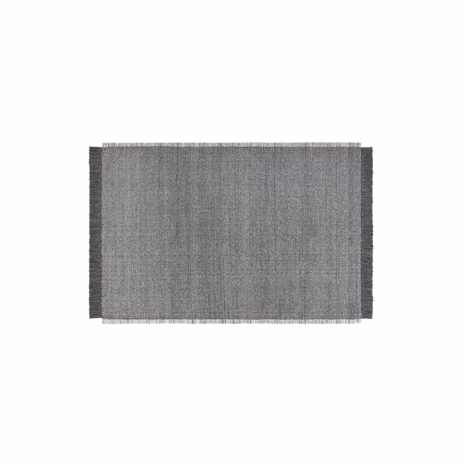 Alfombra para interior y exterior Marivela Alfombra rectangular gris con flecos en los lados cortos, tejido de textura fina