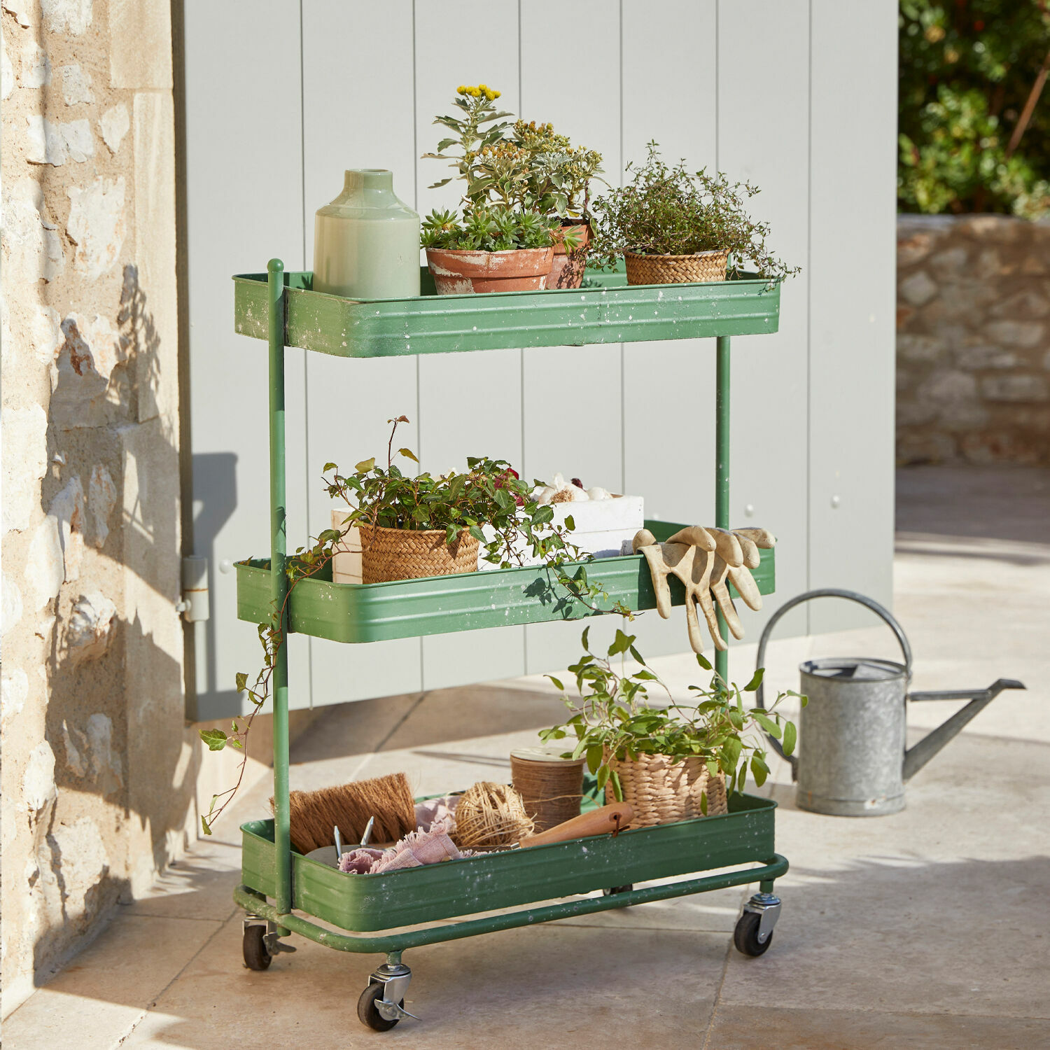 Carrito con ruedas para plantas Deonte