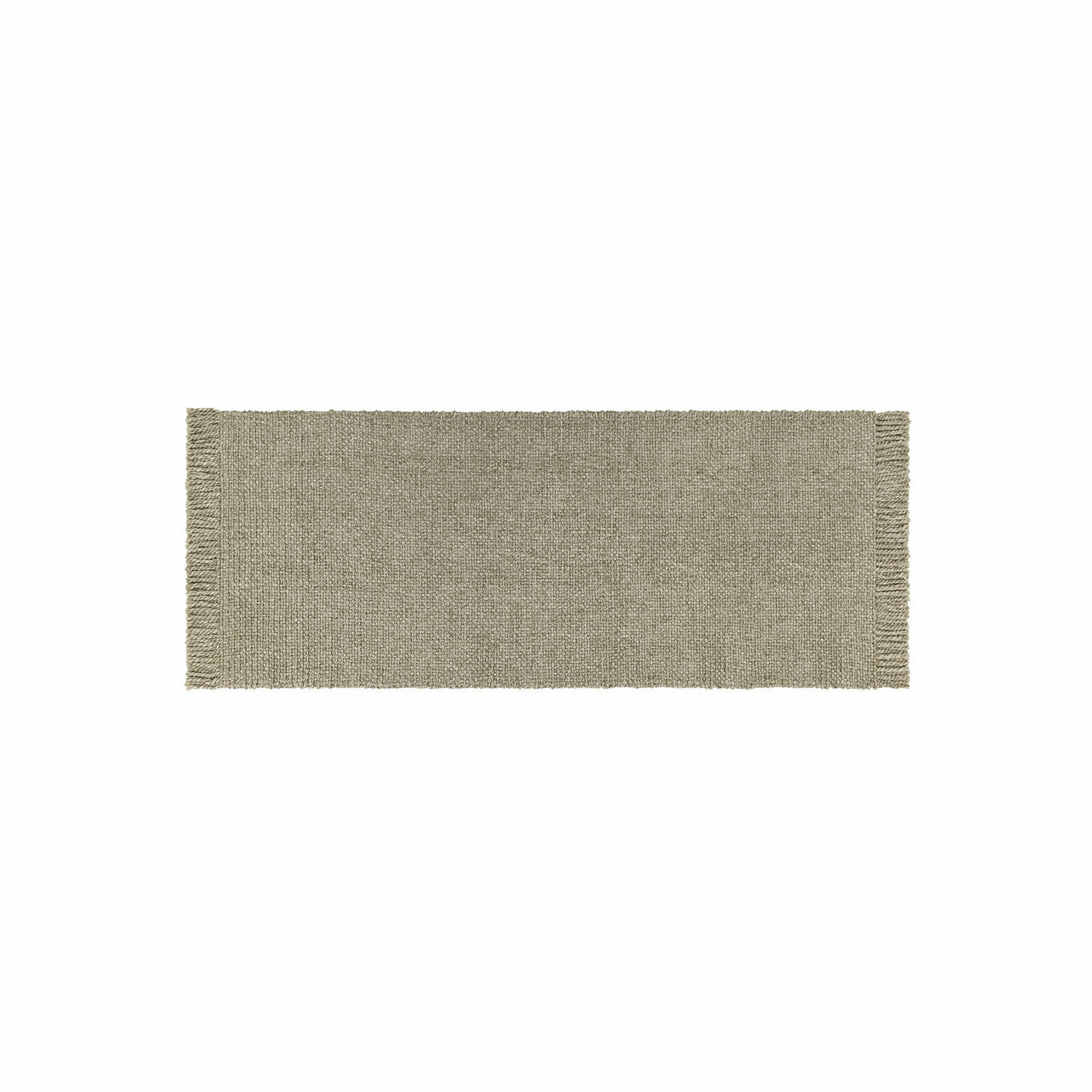 Alfombra Maravéa Alfombra beige con flecos de material natural, ideal para decoración interior y protección del suelo