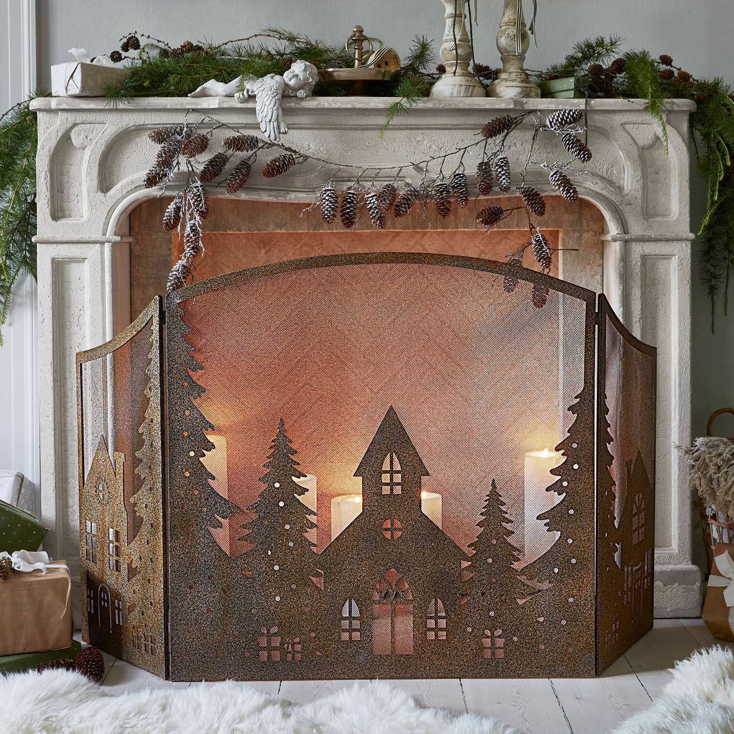 Consola de chimenea Woodcroft