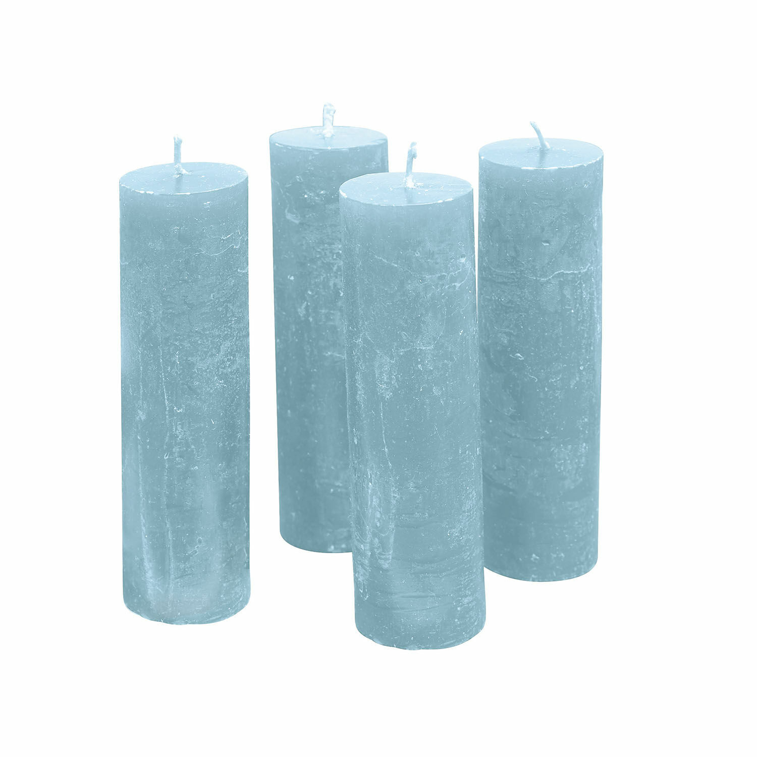 azul Set de 4 velas azules Muriel de cera, decoración interior y luz ambiental